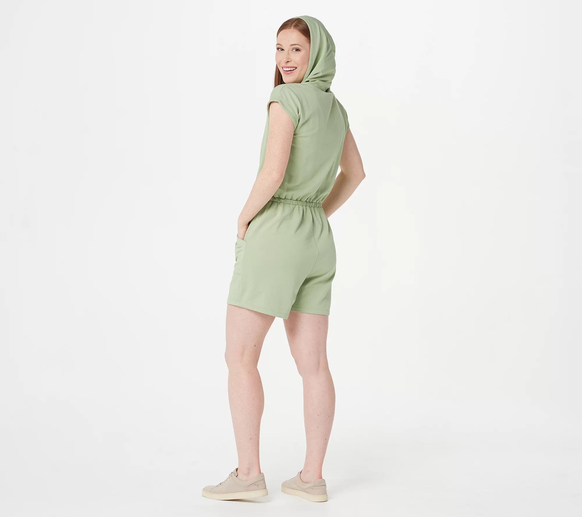 zuda ZKnit Hooded Zip Jumpsuit with Pockets