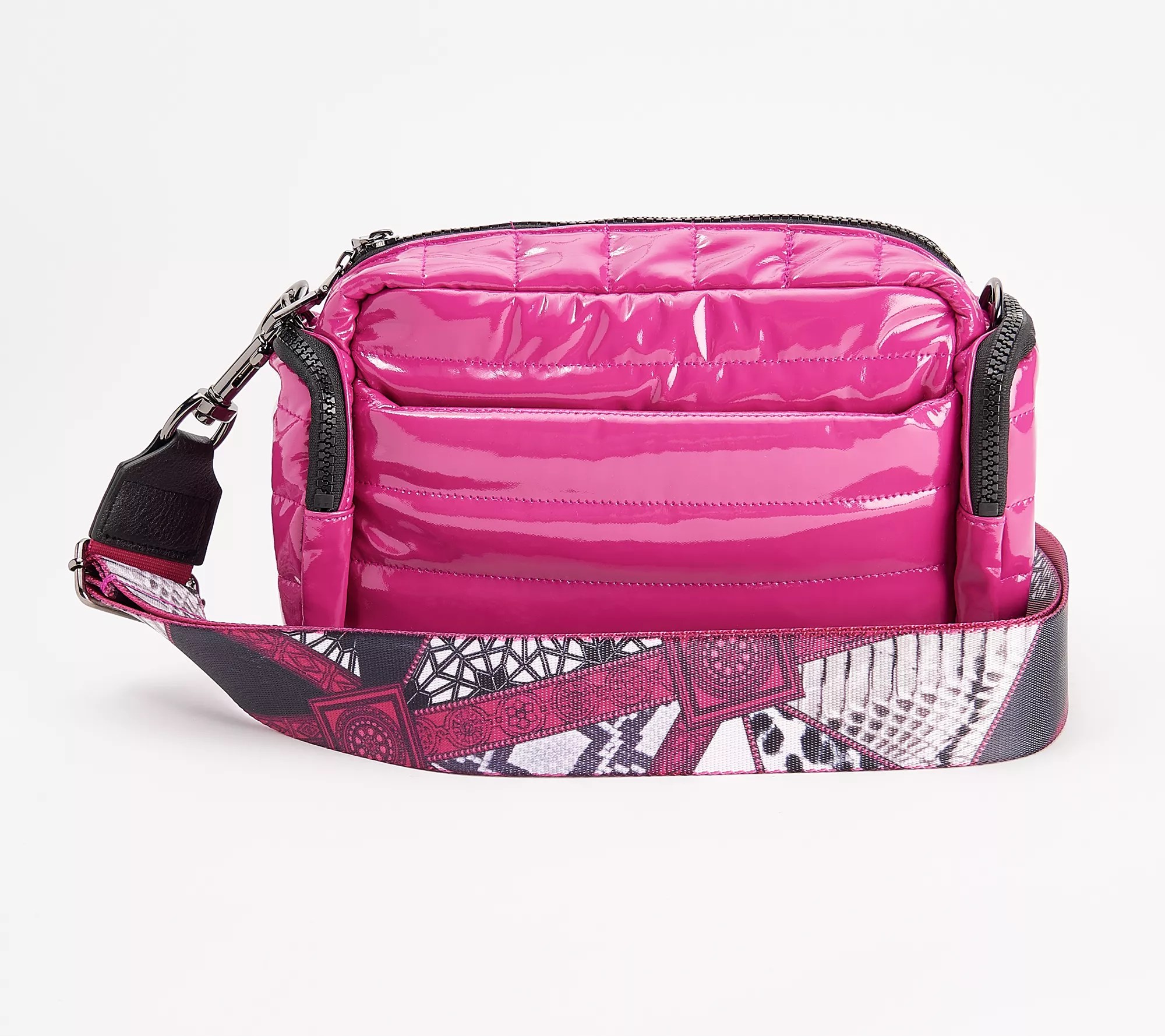 Think Royln Nylon Cargo Crossbody w/ Reversible Fashion Strap