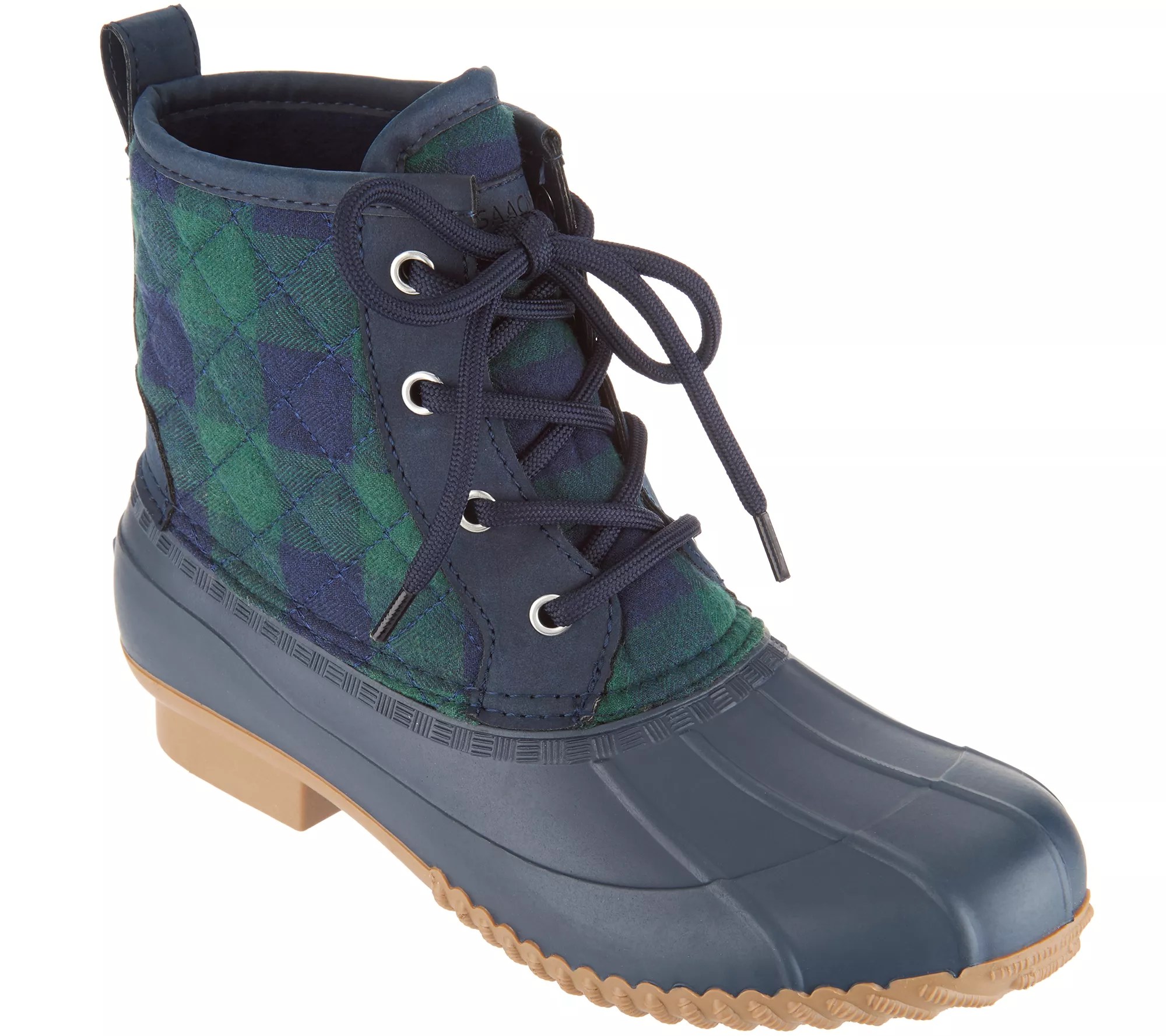Isaac Mizrahi Live! Plaid Waterproof MidShaft LaceUp Boots
