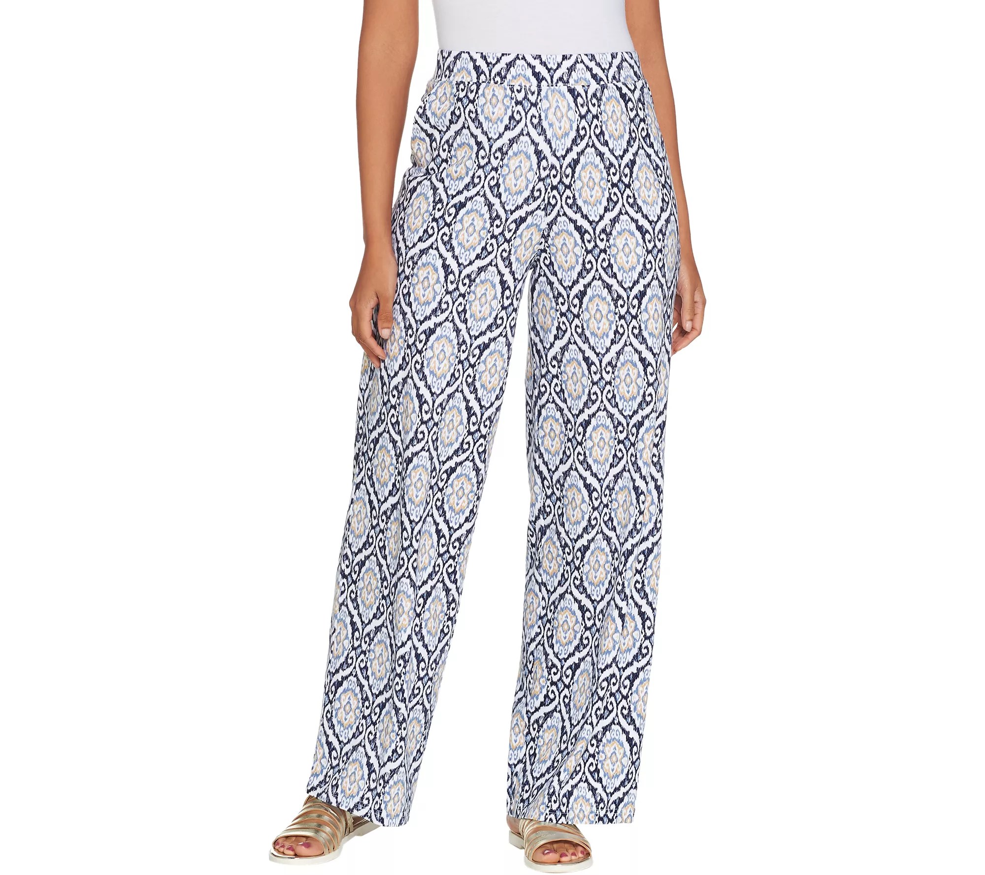 "As Is" Denim & Co. Beach Regular PullOn Wide Leg Knit