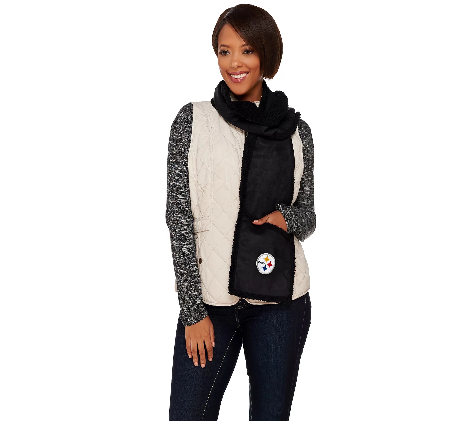 NFL Sherpa Lined Scarf with Pockets