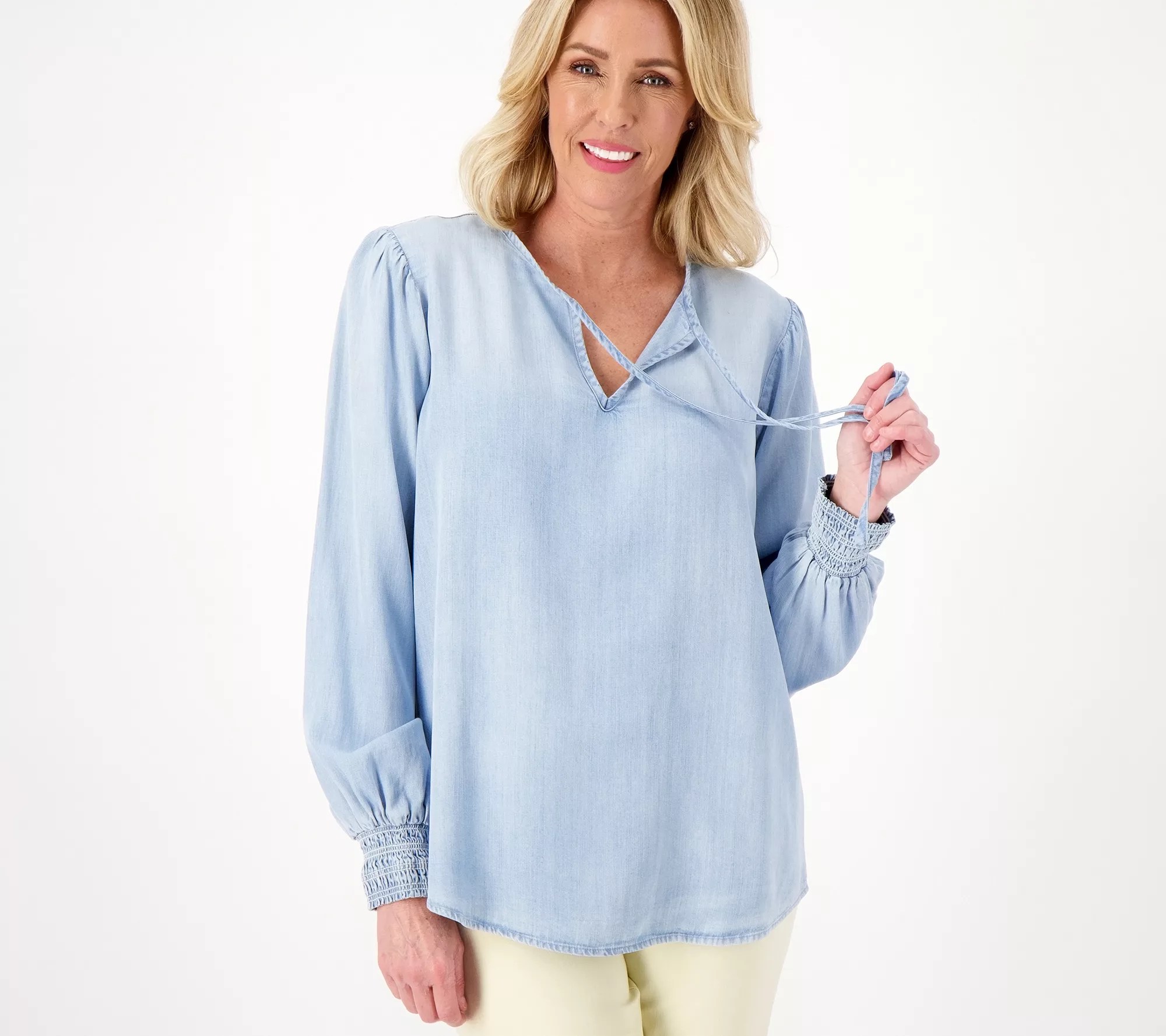 "As Is" Side Stitch Pullover Blouse