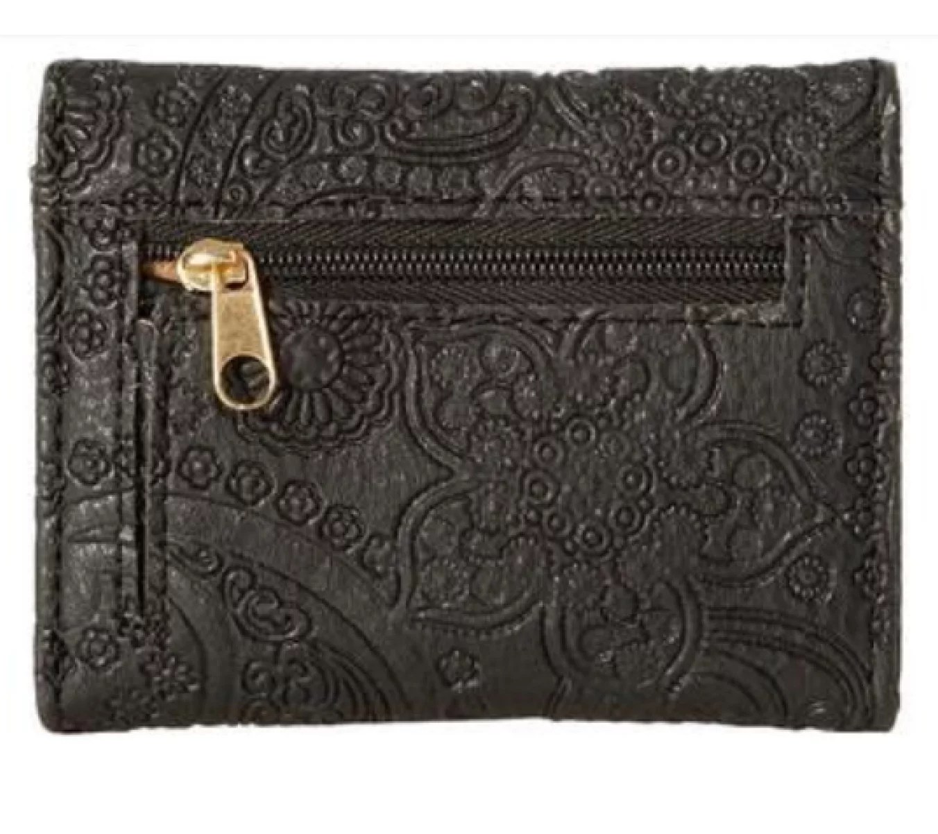 Stone Mountain Embossed Paisley Small Trifold WalletBlack