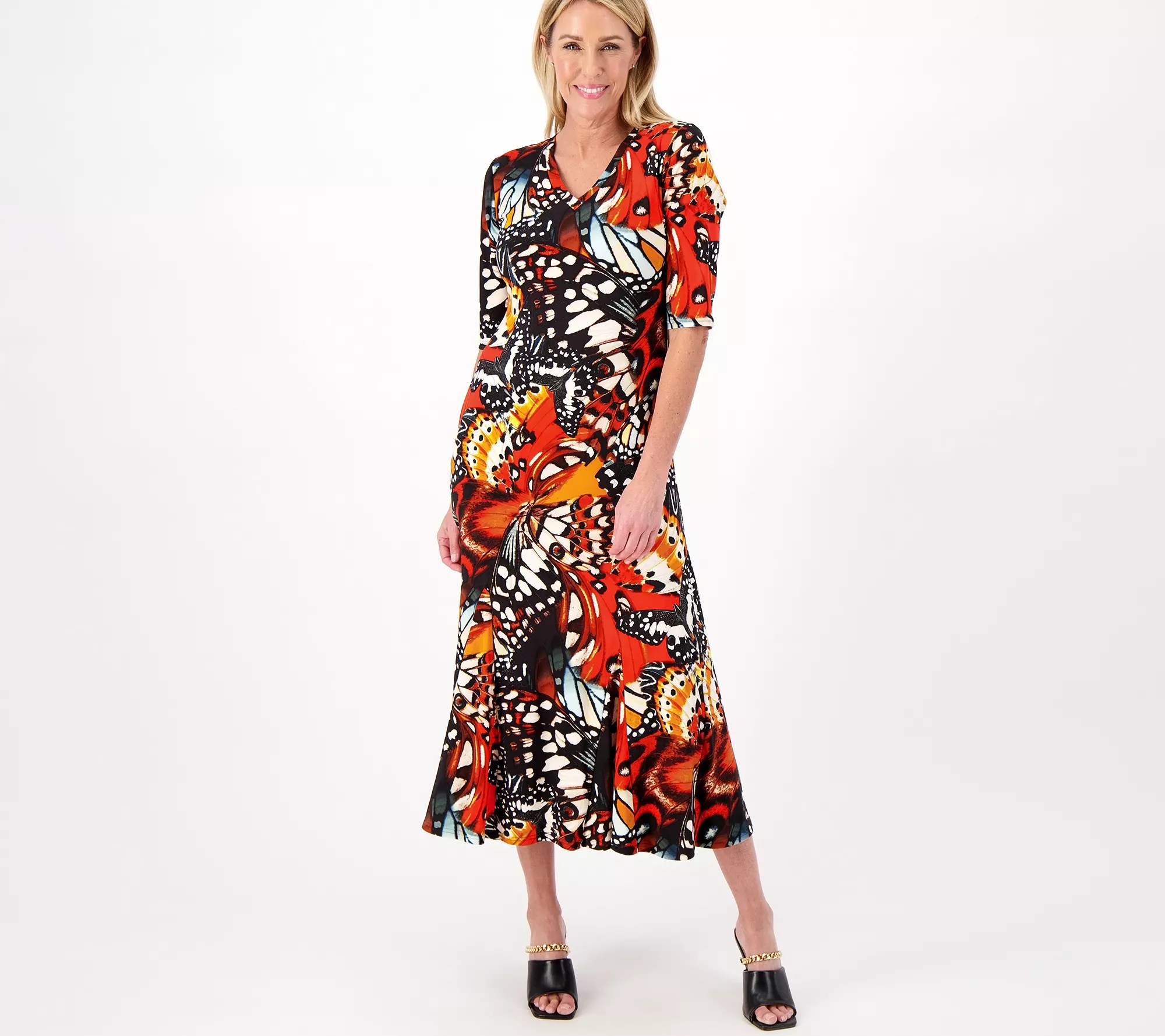 "As Is" Attitudes by Renee Regular Como Jersey Midi Dress - QVC.com