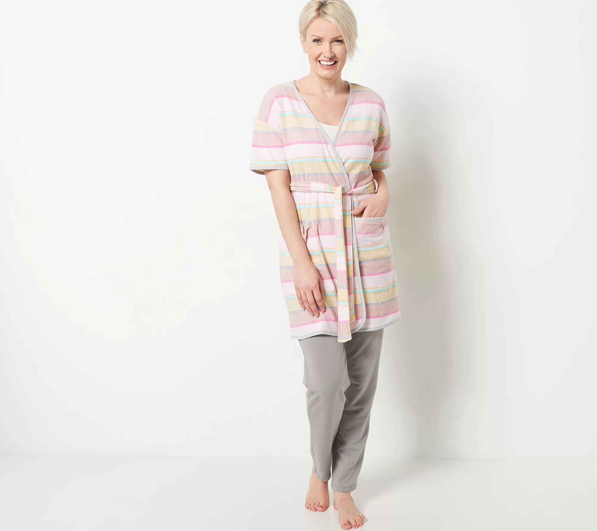 MUK LUKS Vintage Terry Short Wrap Robe