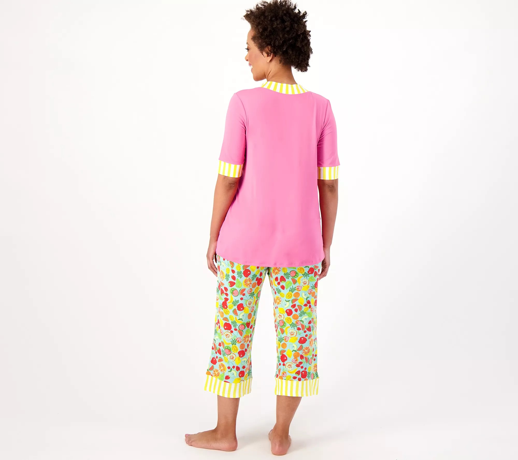 Cuddl Duds Smart Comfort Tee and Cropped Pants Pajama Set