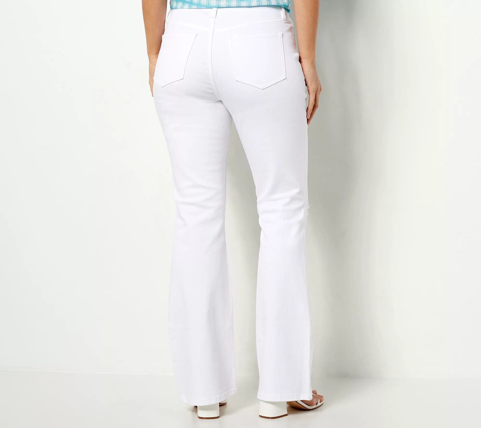 Candace Cameron Bure Petite Pacific Denime Flare Jeans White