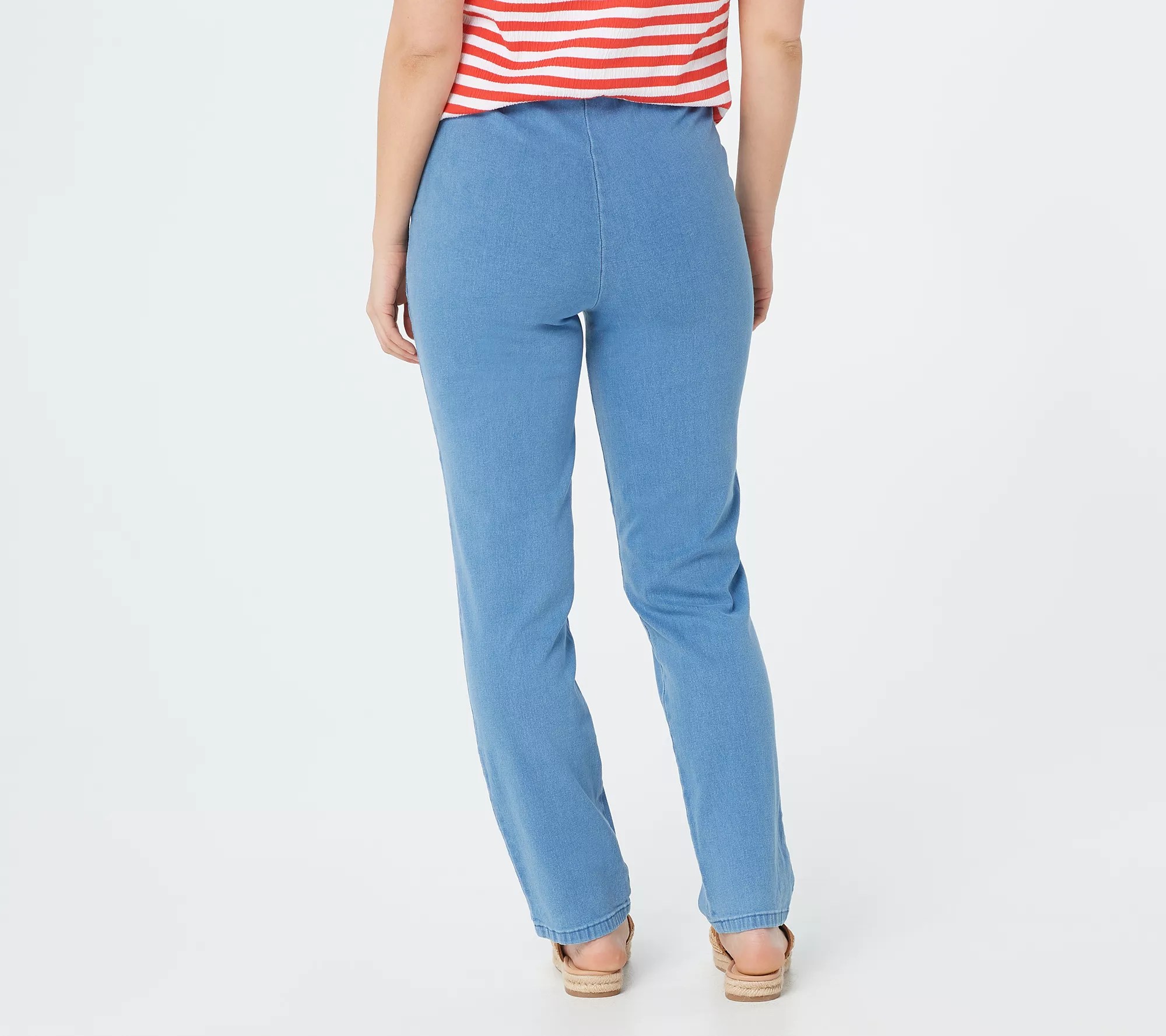 Denim & Co. Original Waist Stretch Petite Side Pocket Pants Core