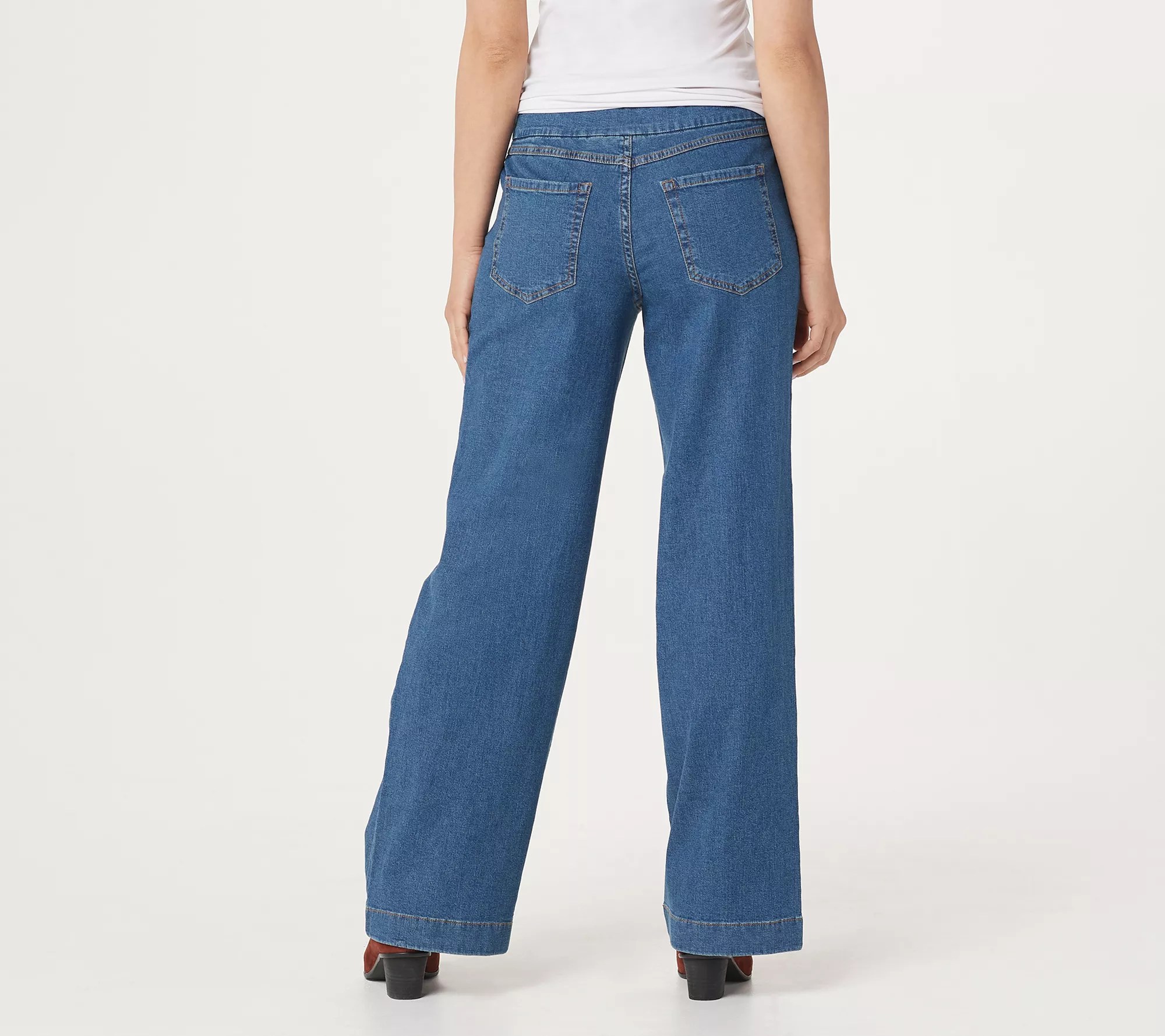 "As Is" Denim & Co. Lightweight WideLeg Denim Pants