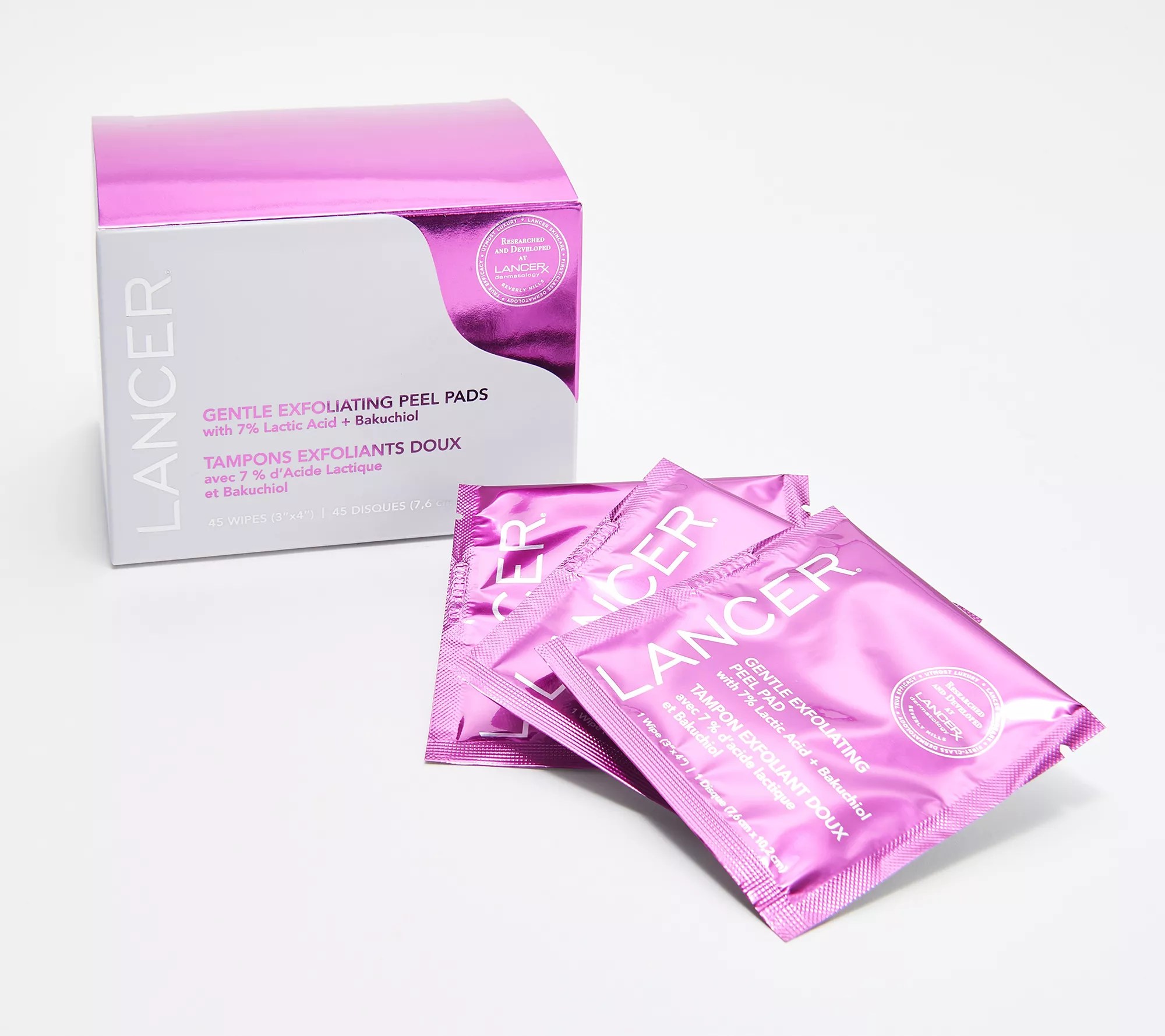 Lancer Exfoliating Peel Pads with Lactic Acid AutoDelivery