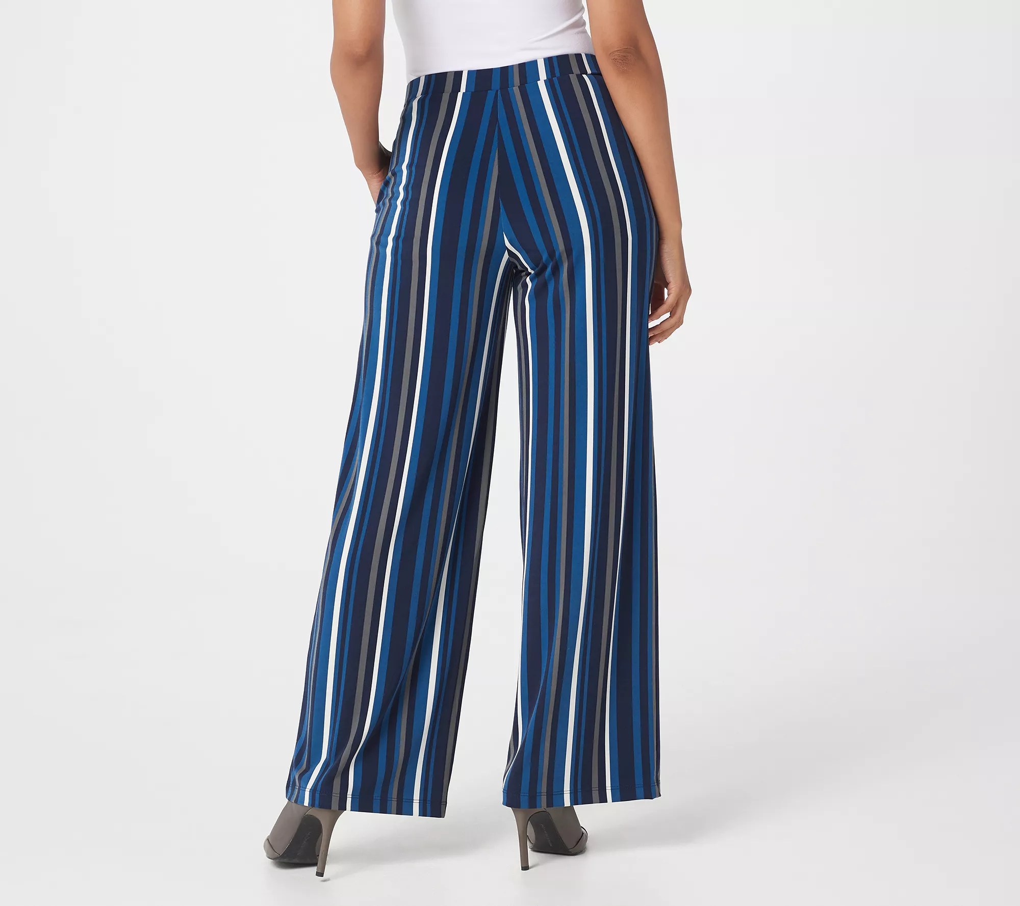 Susan Graver Regular Printed Liquid Knit WideLeg Pants
