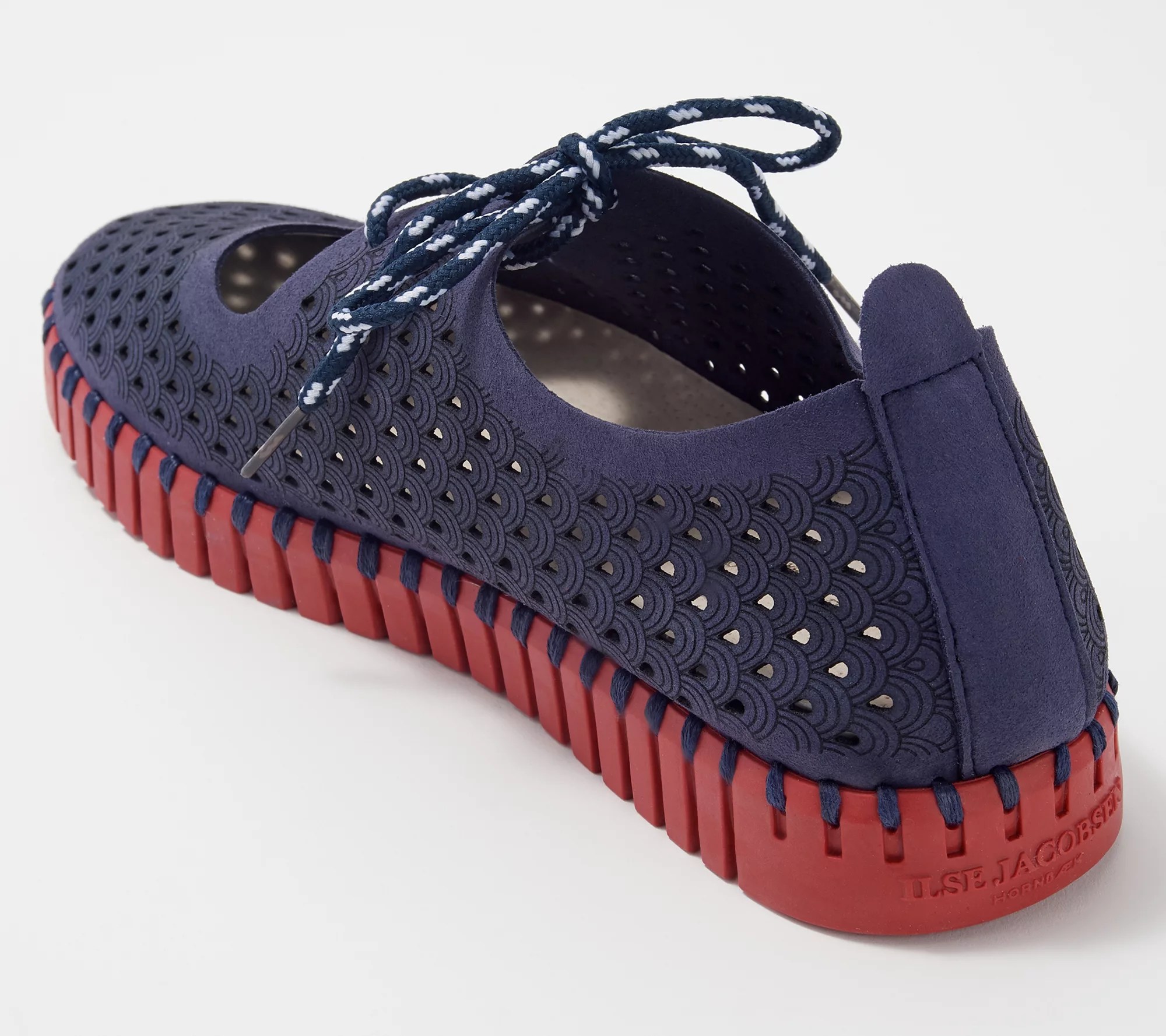 Ilse Jacobsen Perforated SlipOn Shoes with Laces Tulip