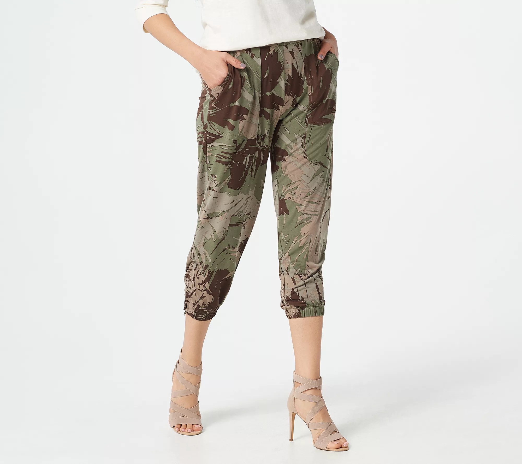 Lisa Rinna Collection Tall Solid or Printed Crop Jogger Pants