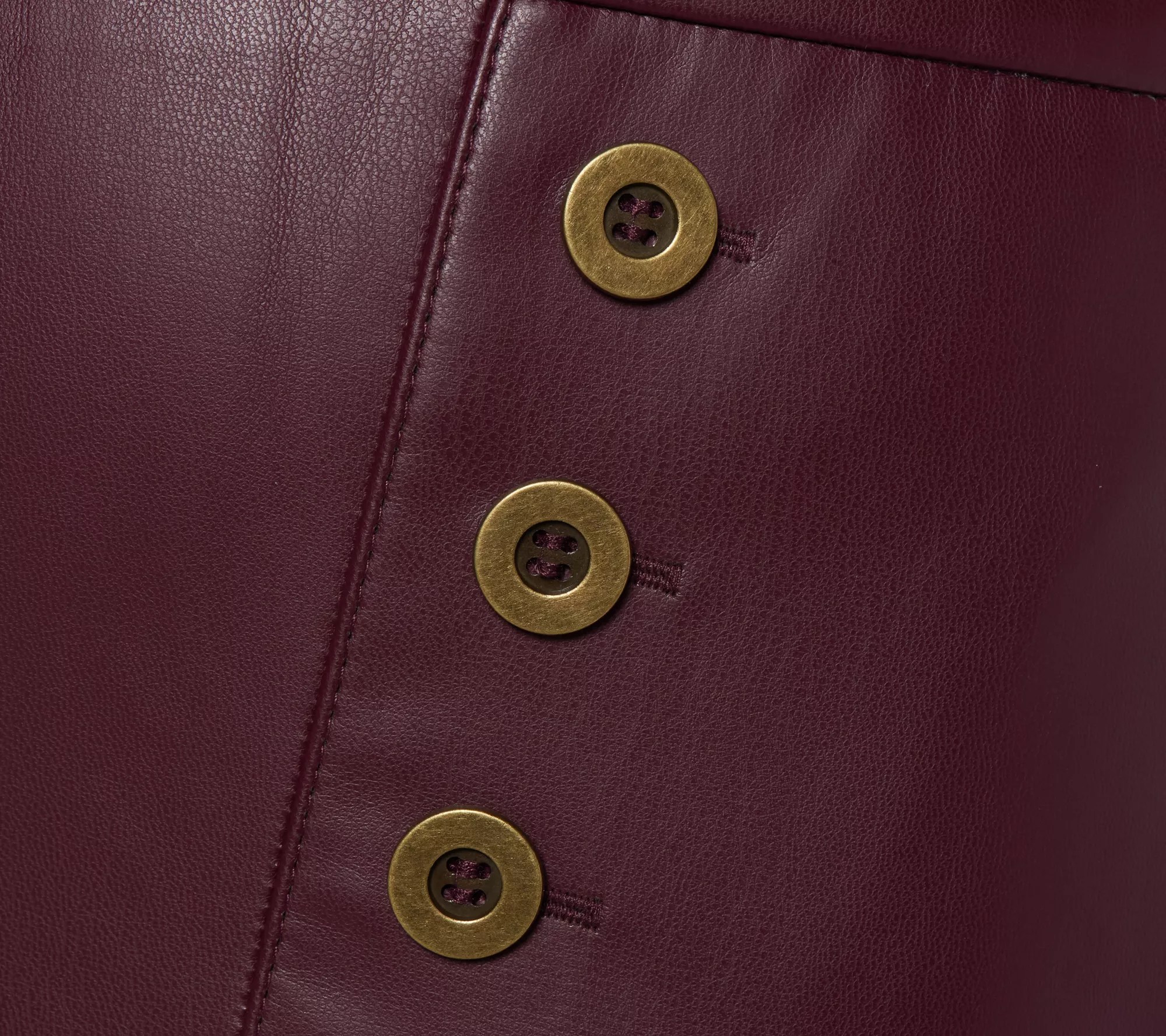 Susan Graver Regular Faux Leather Ankle Pants w/ Button Detail