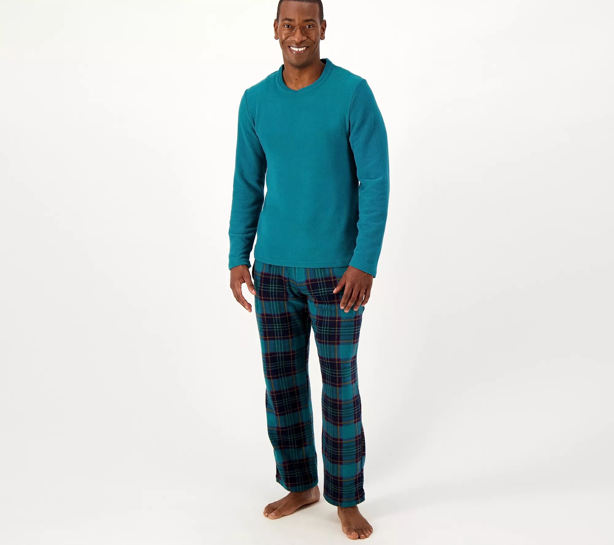 Cuddl Duds Men's Fleecewear with Stretch Pajama Set