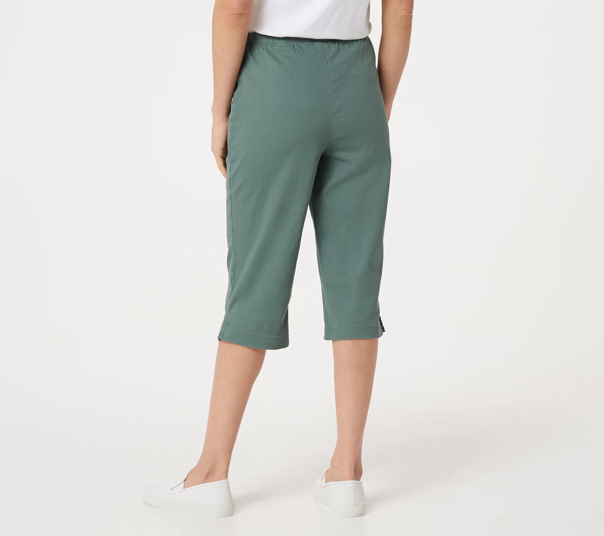 Denim & Co. "How Timeless" Stretch Twill 2 Pocket Pedal Pushers