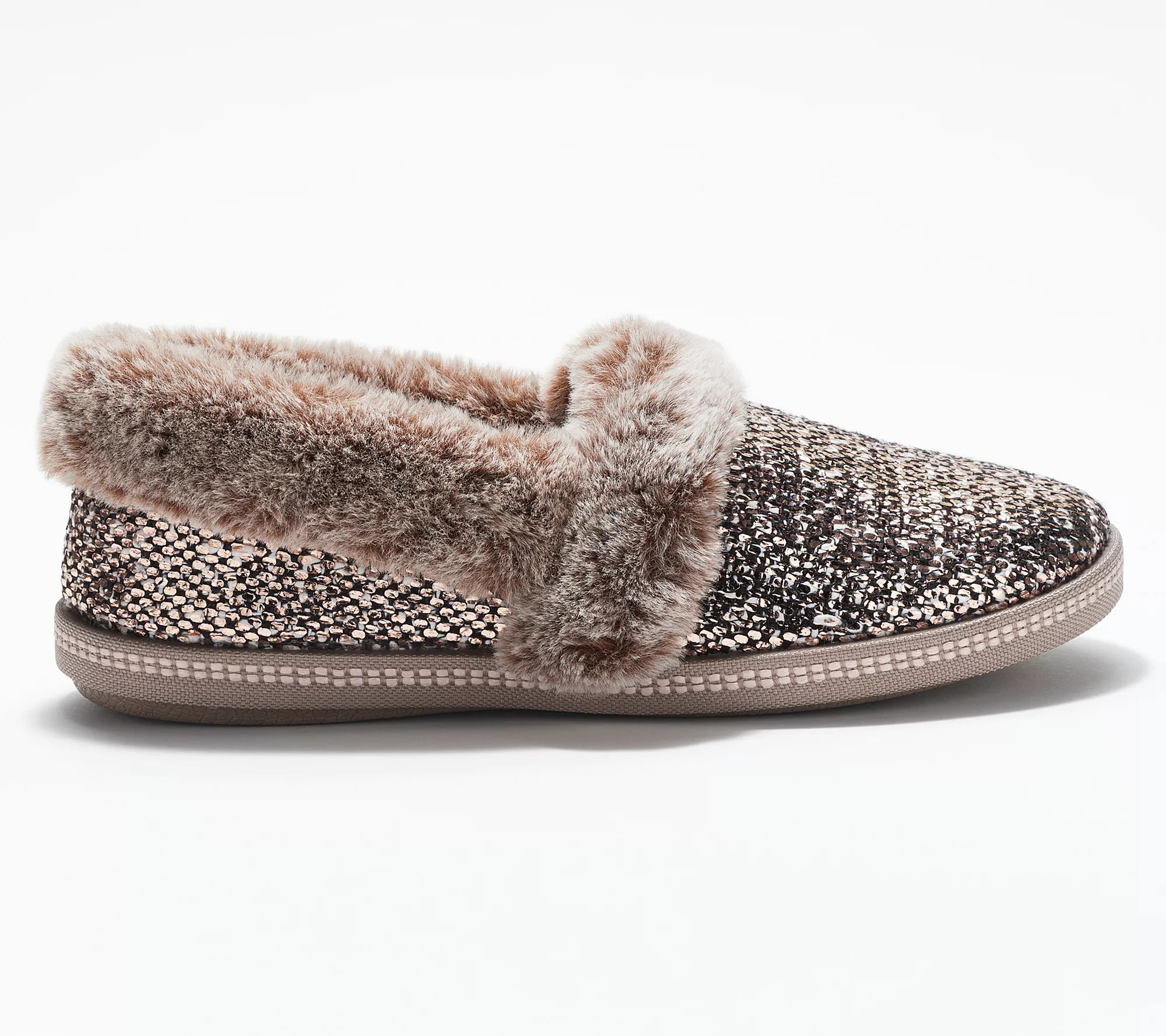 Skechers Plush FauxFur Metallic Slippers Cozy Campfire