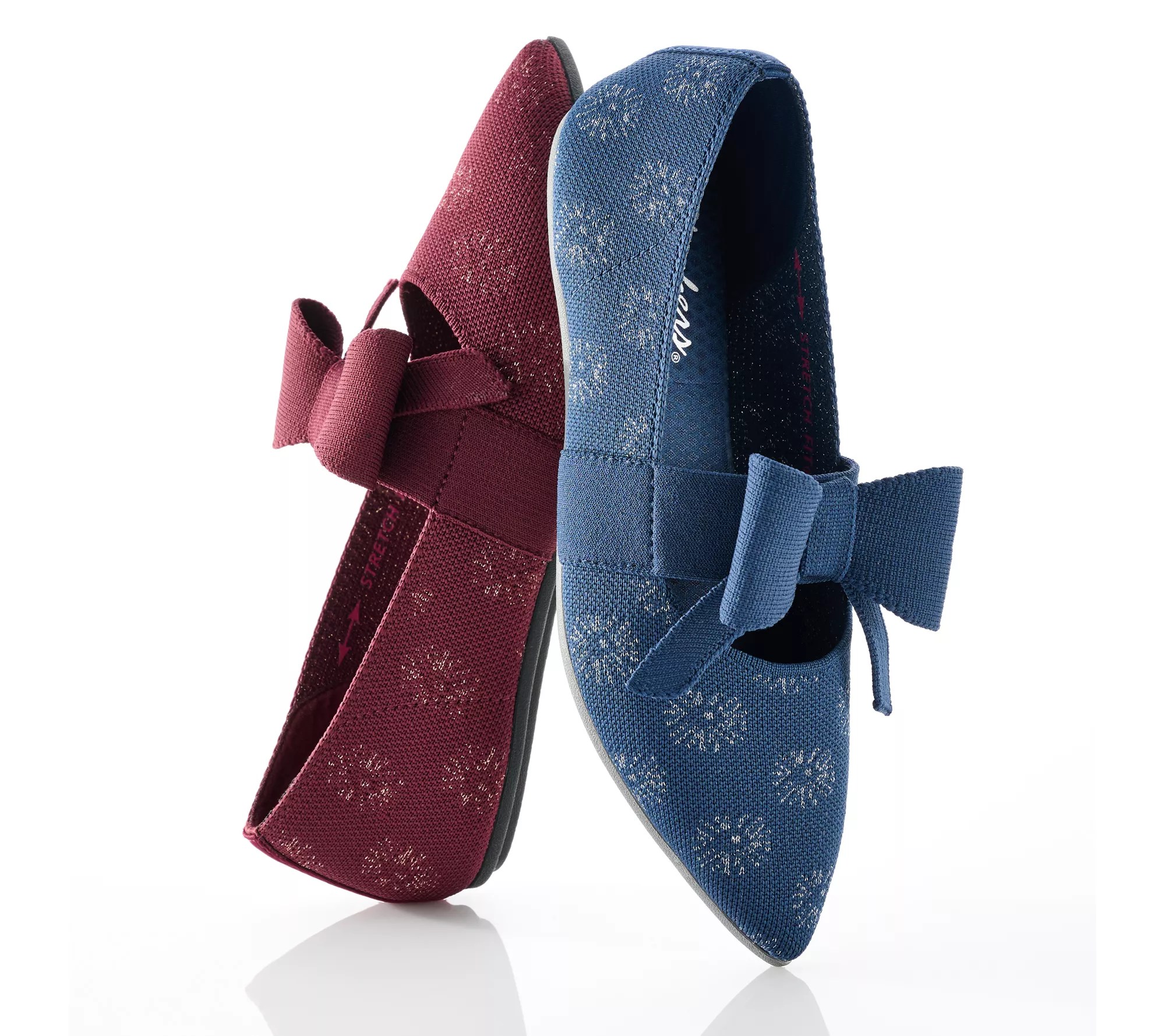 Skechers Cleo Point Washable Knit Sparkle Flats Feelgood