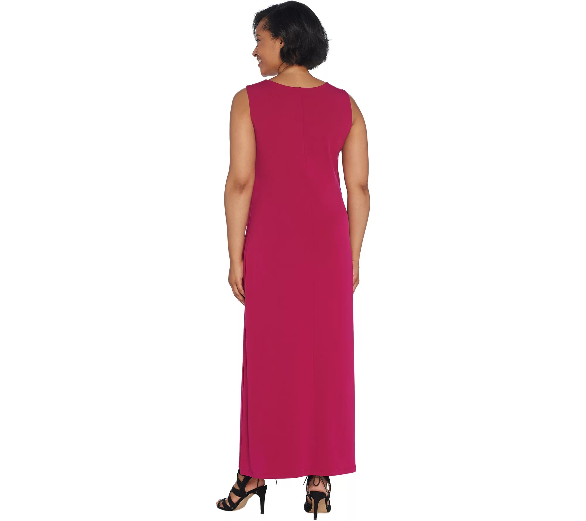 Susan Graver Petite Liquid Knit Tiered Maxi Dress