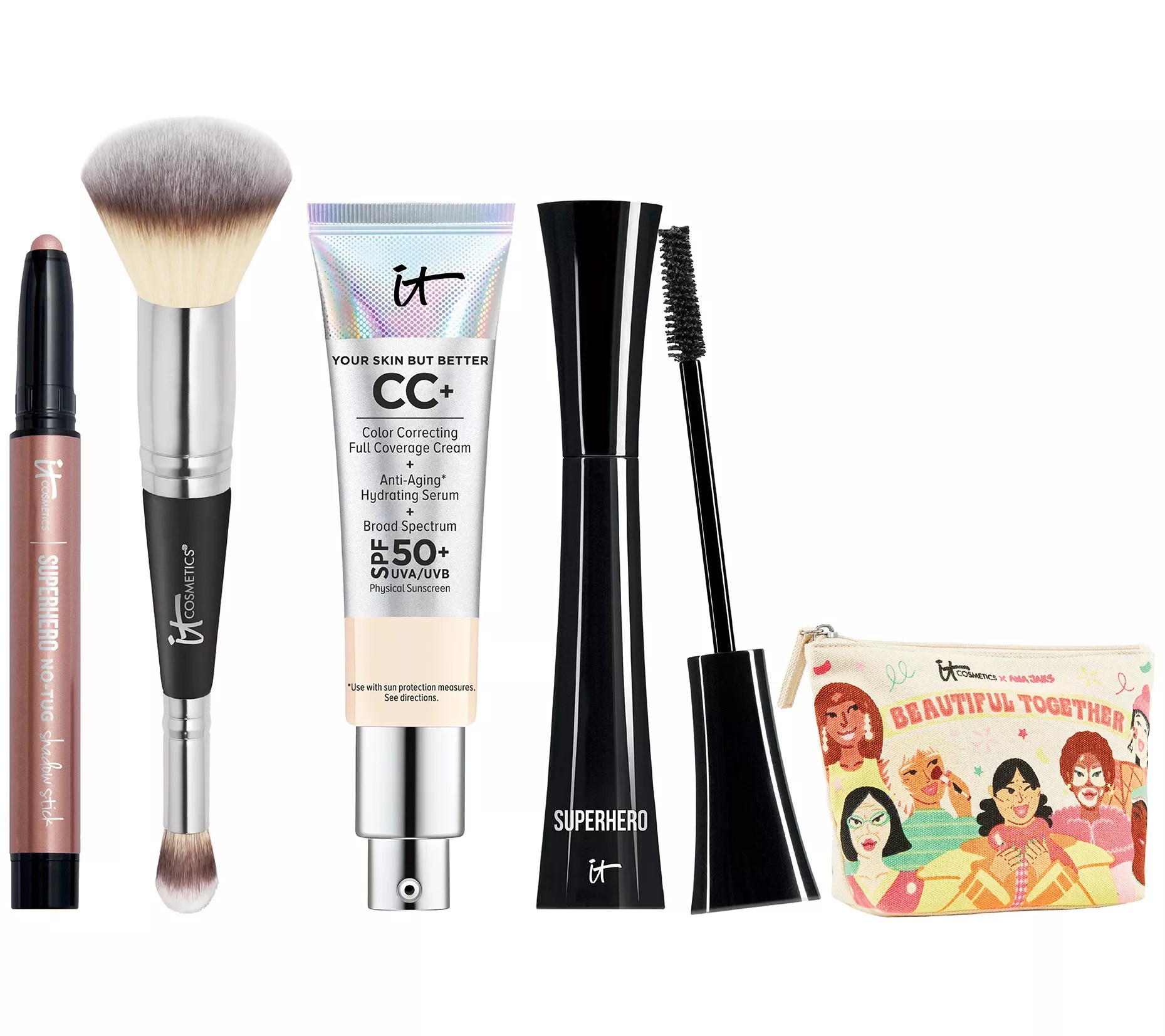 IT Cosmetics CC Cream SPF 50 & Superhero Eye 4Pc Collection w/ Makeup