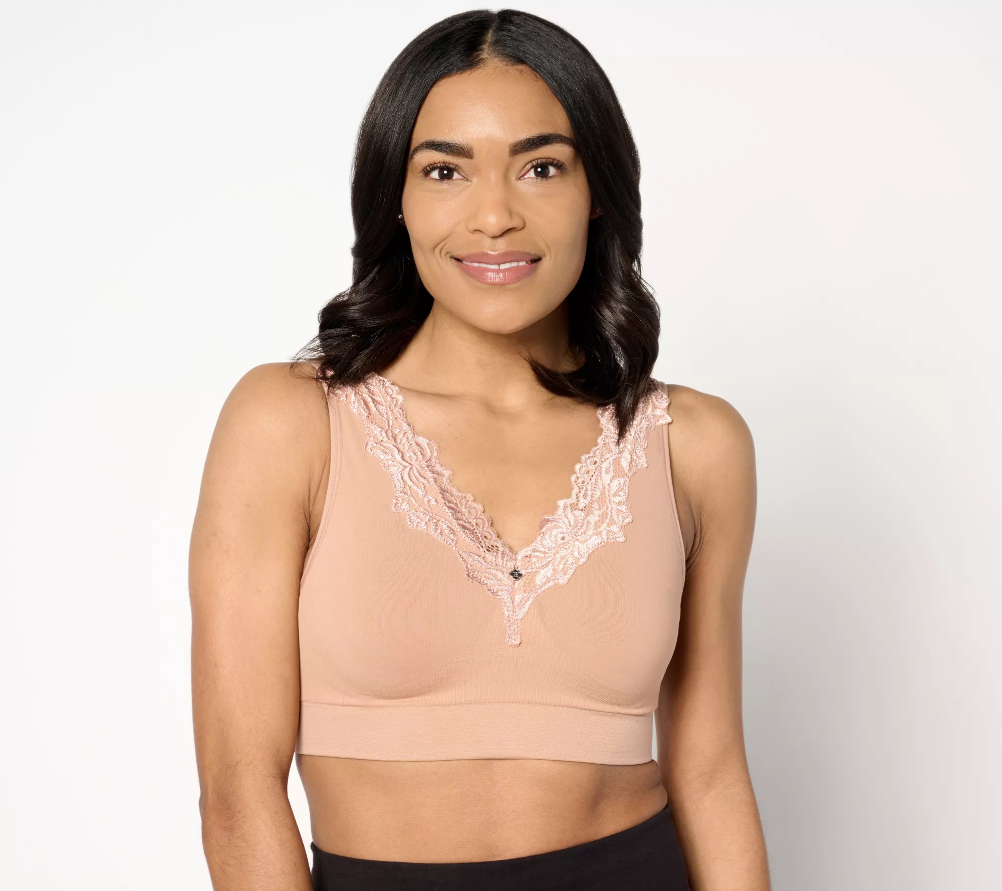 Breezies Touch of Lace Seamless Wirefree Contour Bra