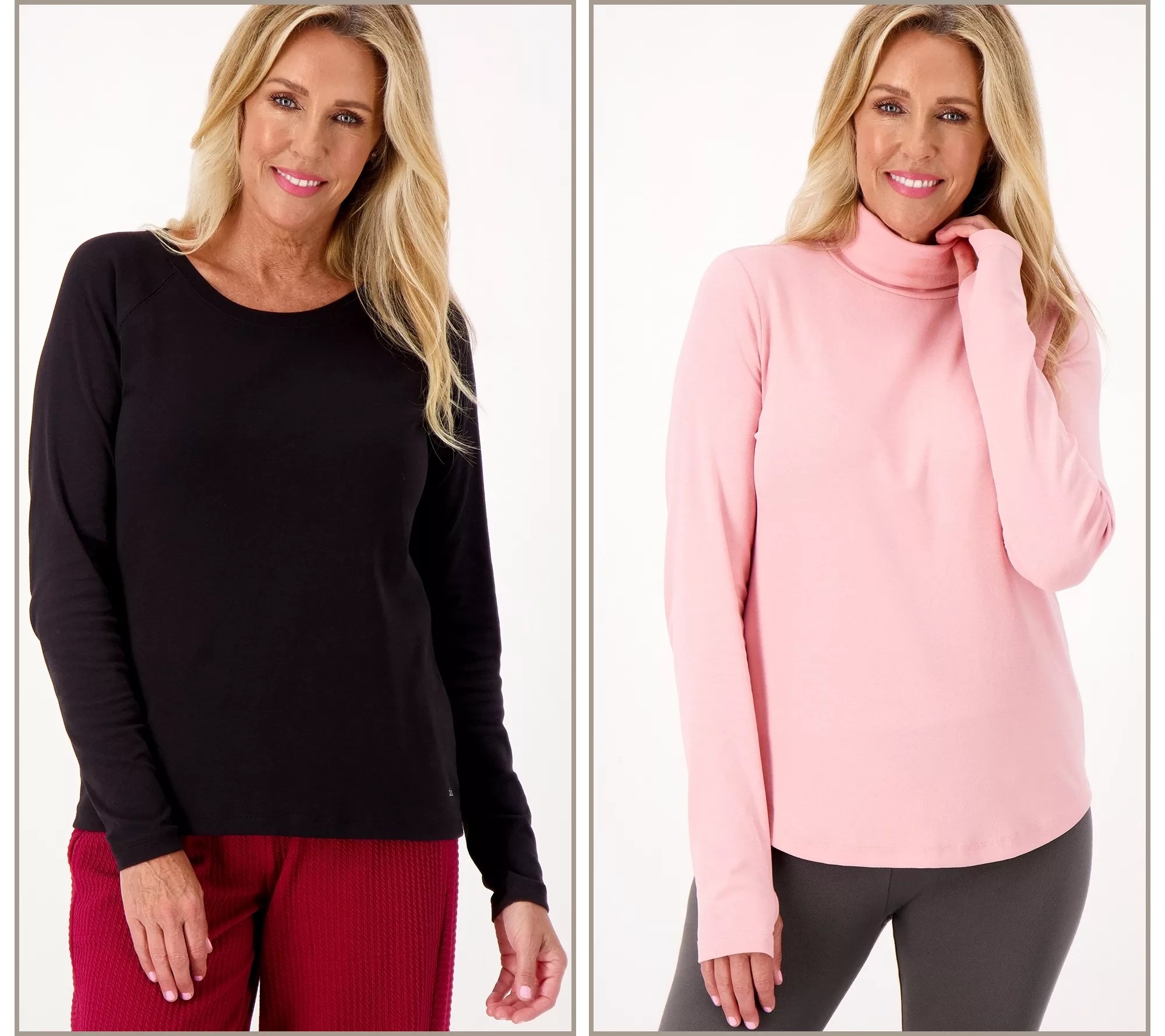 zuda 2Pack Turtleneck and Scoop Neck Tops