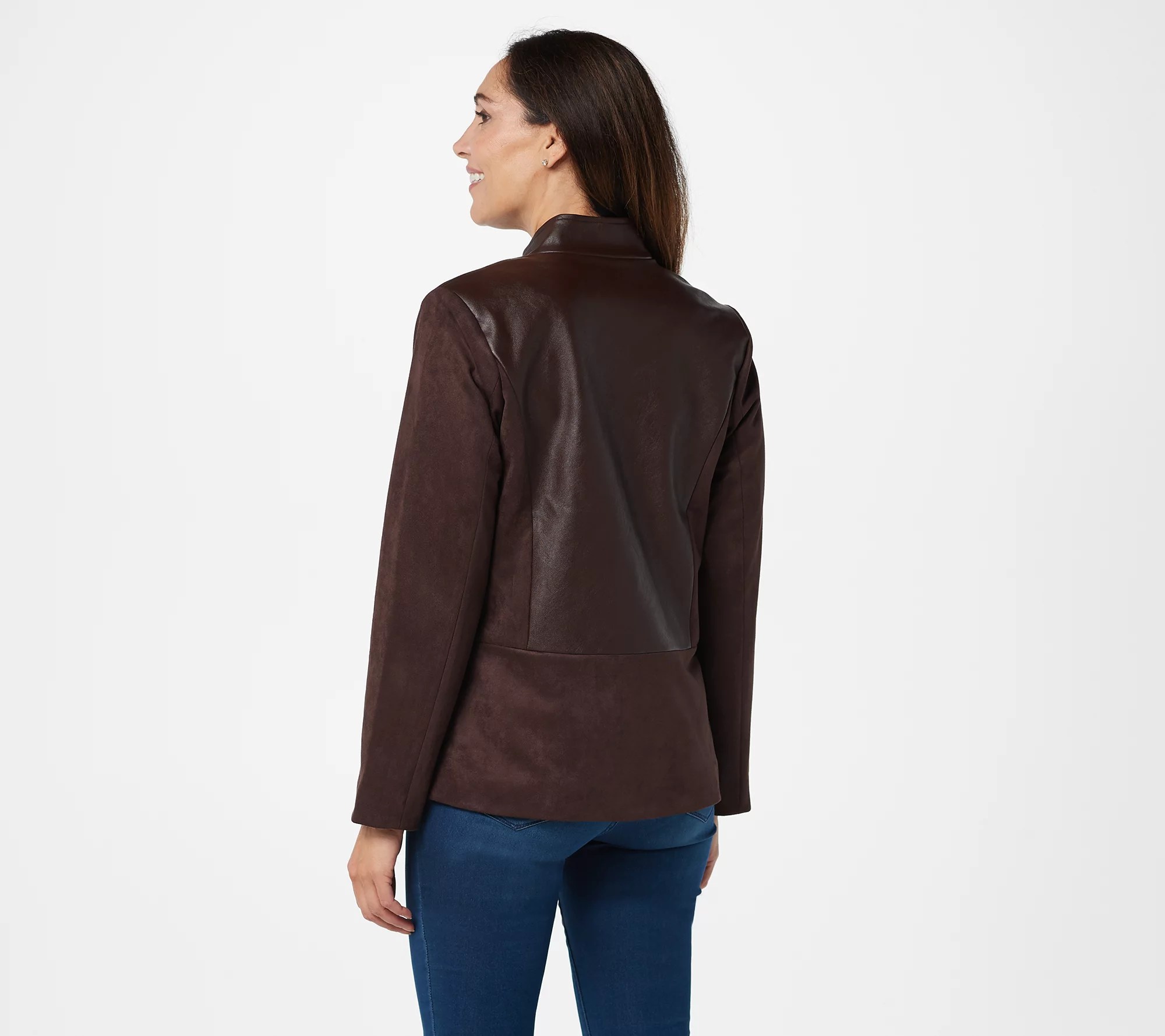 Belle by Kim Gravel Faux Leather and Faux Suede Jacket