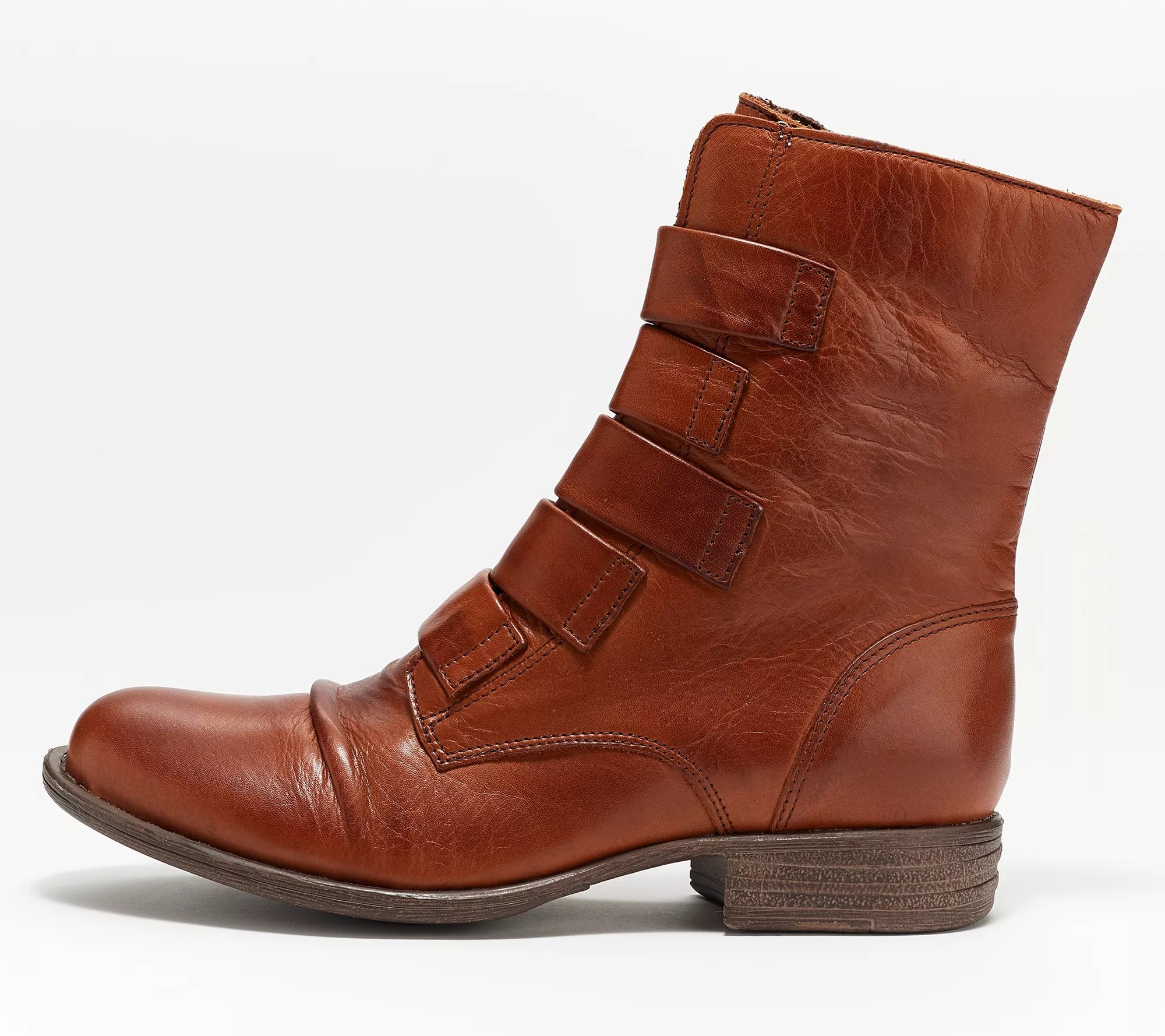 Miz Mooz Leather Strapped Wide Width Mid Boots Leighton