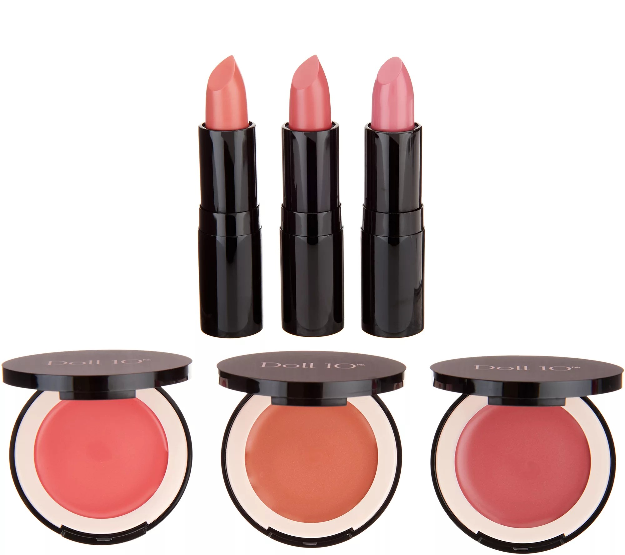 (QVC) Beauty iQ Doll 10 Lip and Cheek 6Piece Collection