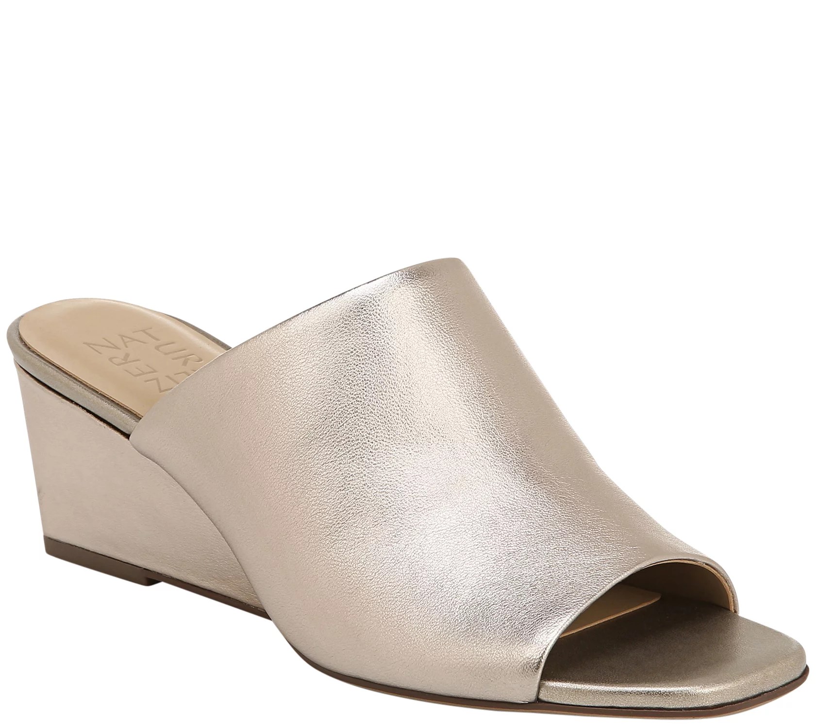 Naturalizer Leather Wedge Slides Zaya
