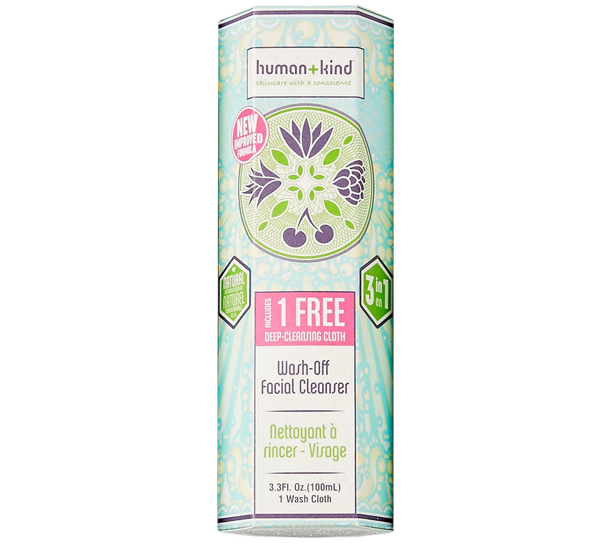 Human+Kind WashOff Cleanser with Facial Cloth