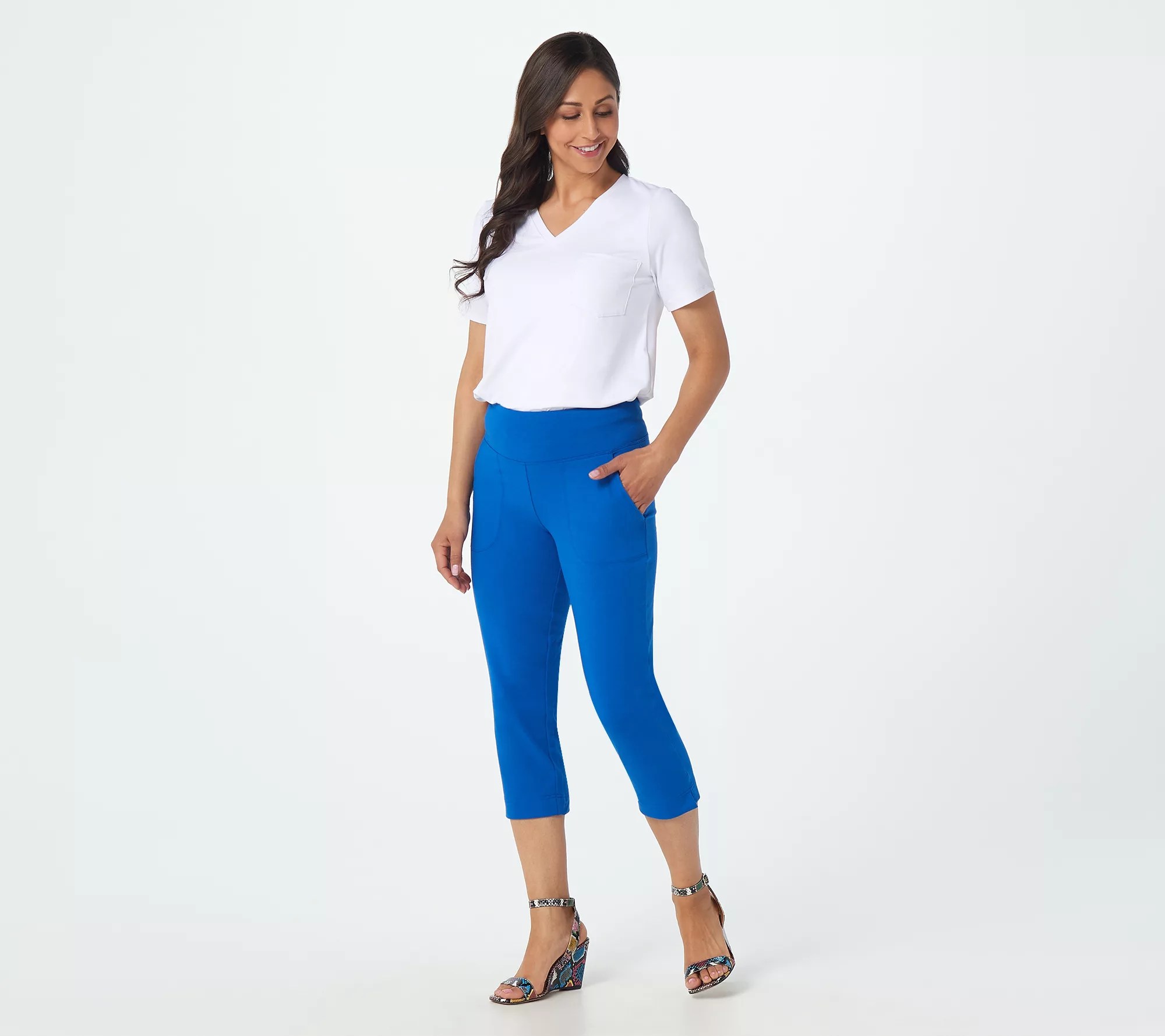 Wicked by Women with Control Petite Capri Pants w/ Pockets & Slits