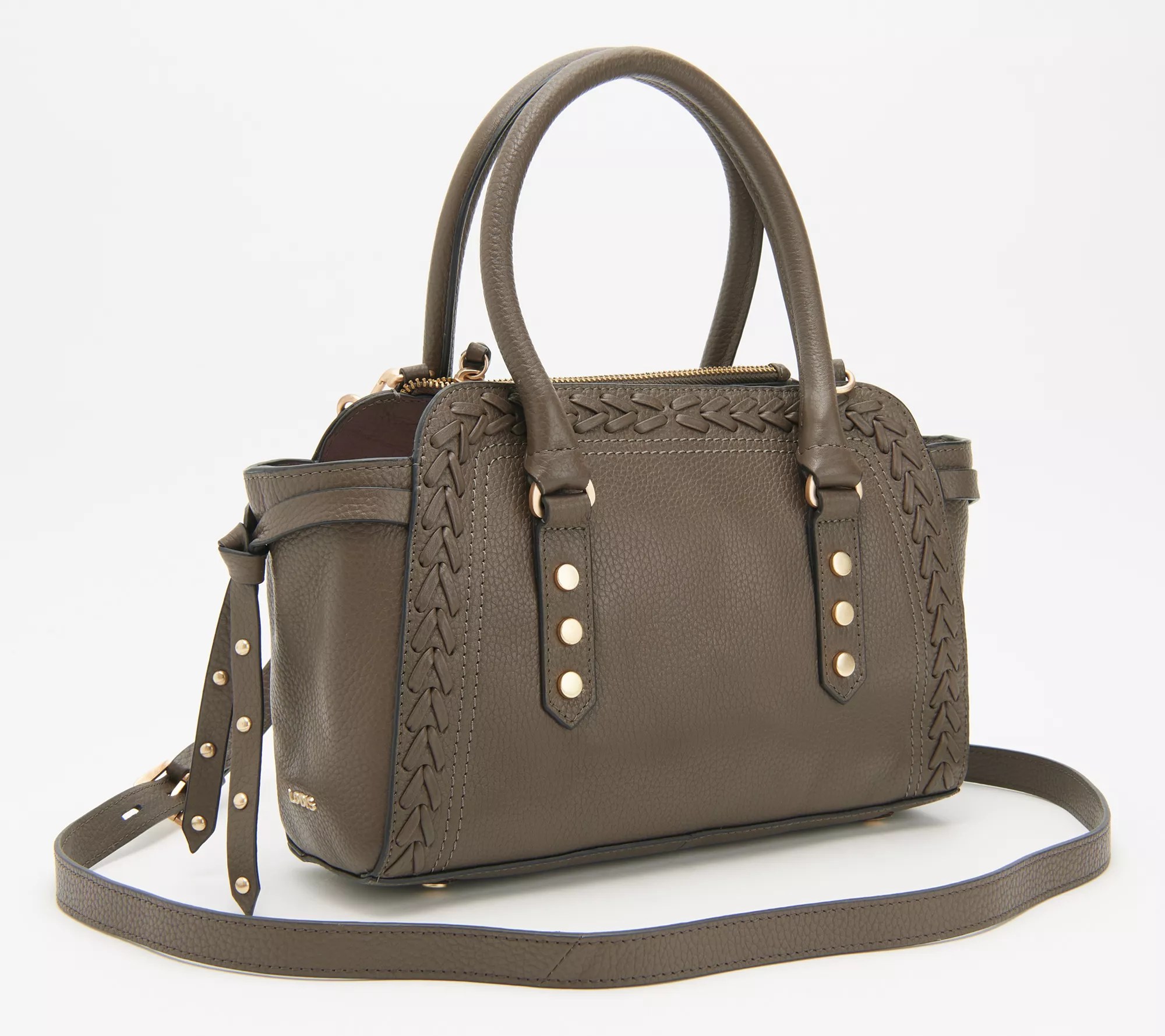 LODIS Leather Satchel with Braided Trim Grace