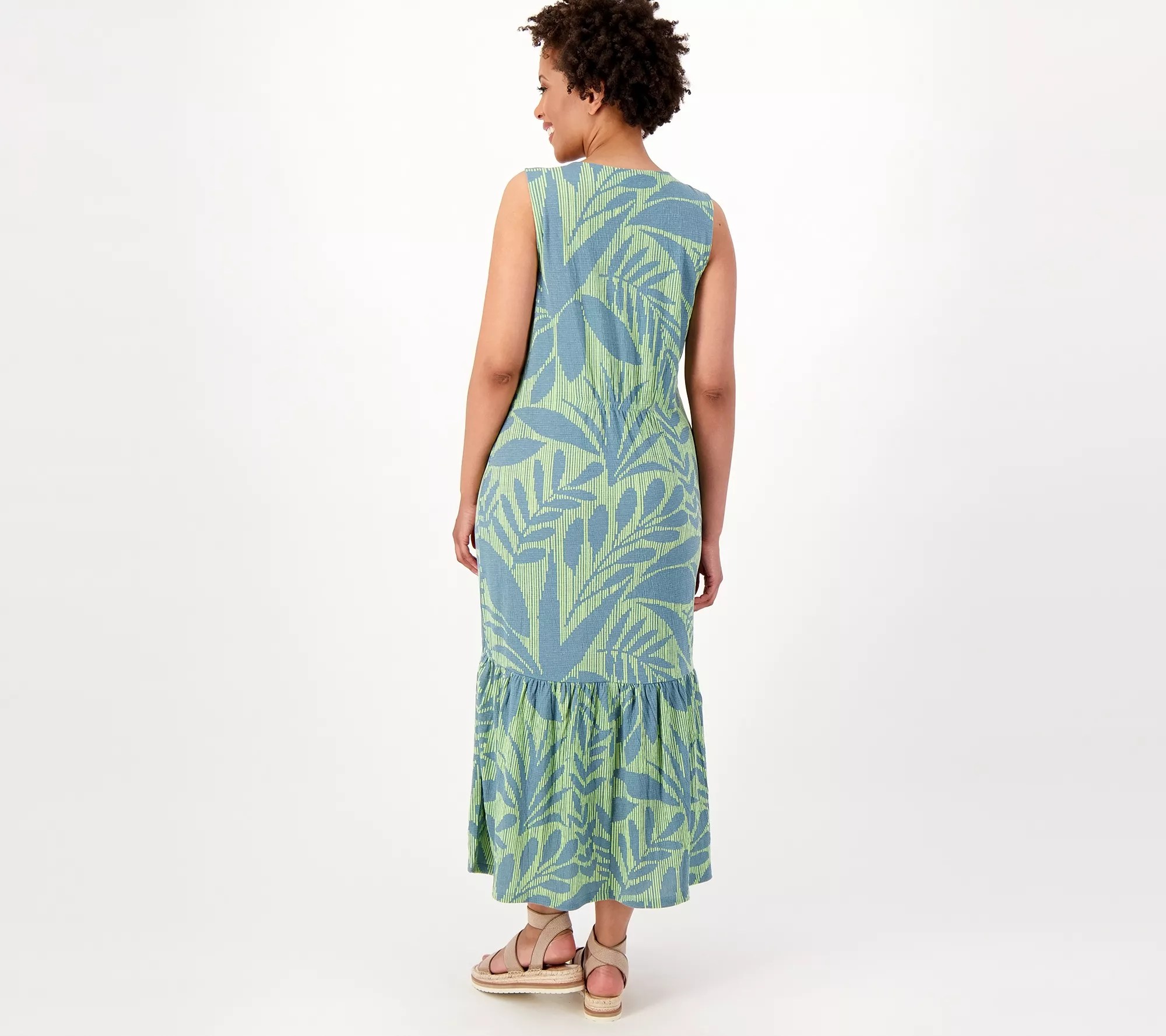 Denim & Co. By the Beach Knit Gauze Tiered Dress Dress