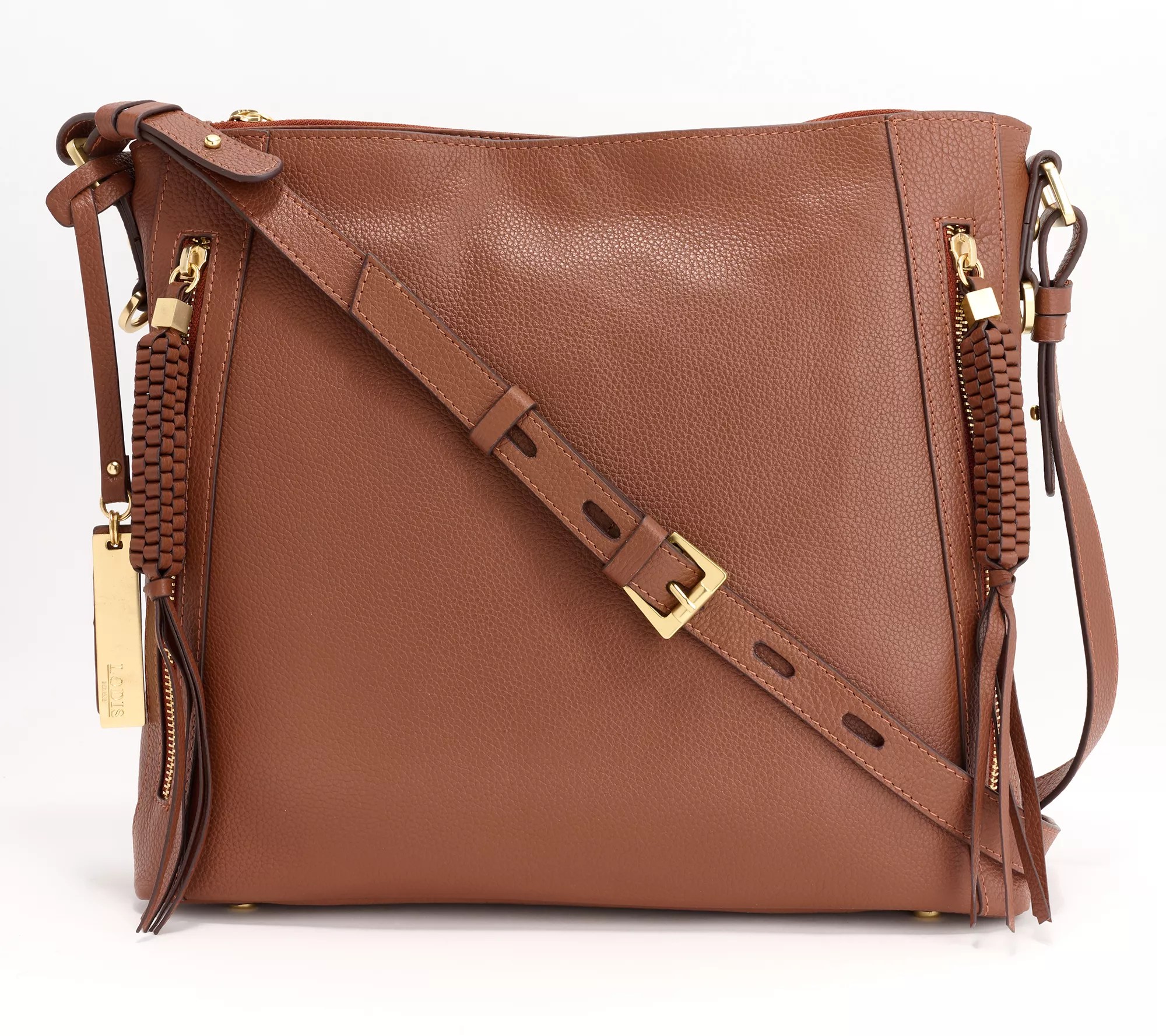 Lodis Leather Dual Zip Aviva Crossbody