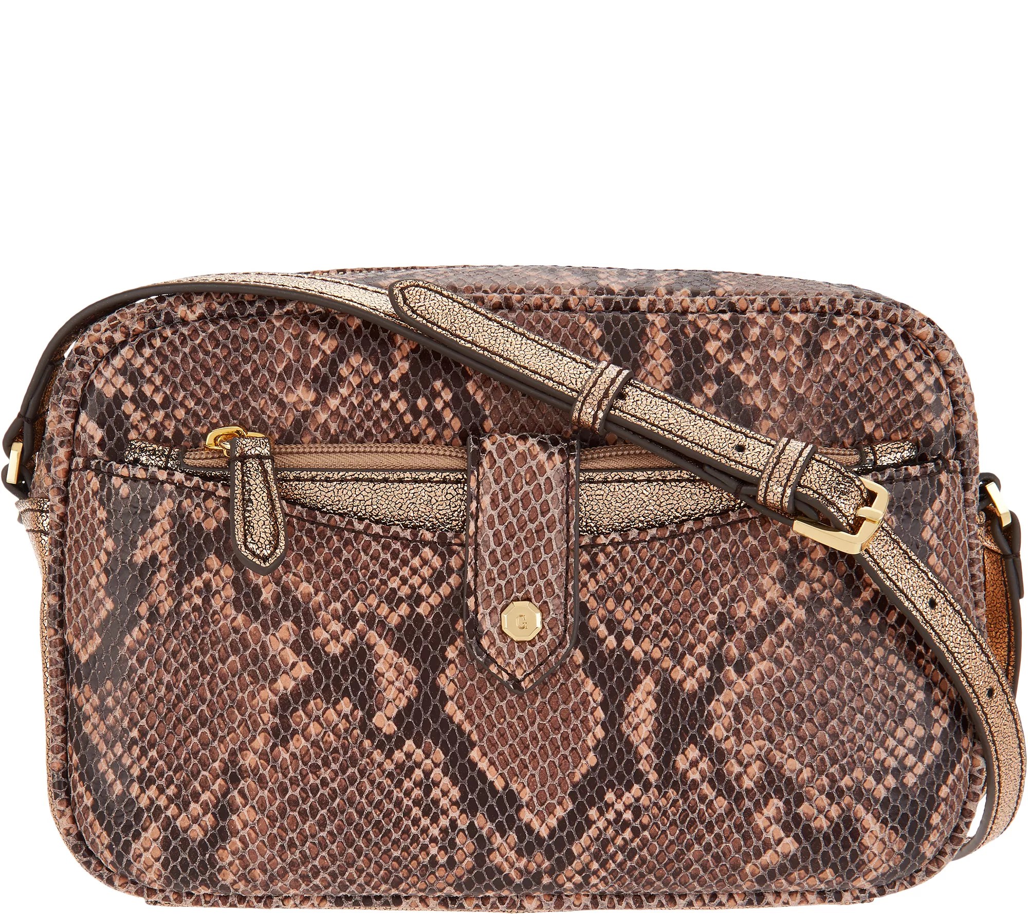 G.I.L.I. Leather Crossbody Bag with Removable Pouch