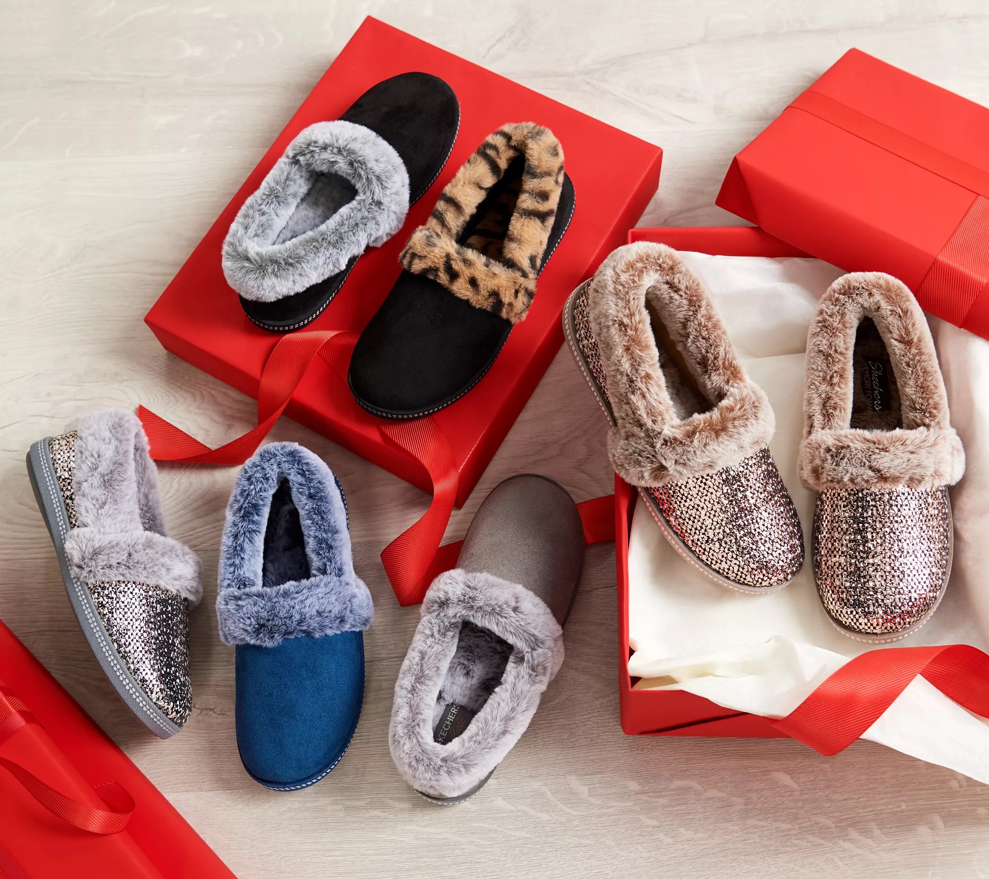 Skechers Plush Faux Fur Slippers Cozy Campfire Cozy Campfire