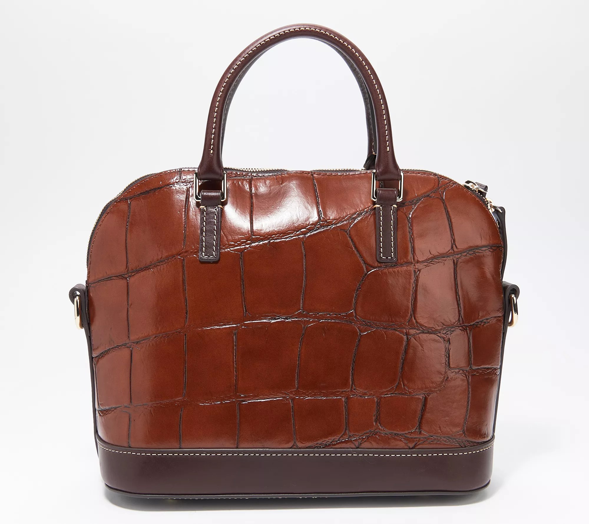 Dooney & Bourke Croco Domed Zip Satchel