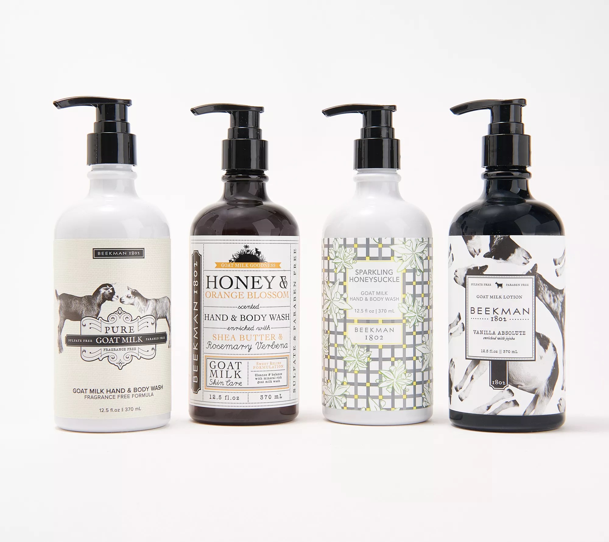 Beekman 1802 4Piece Goat Milk Hand and Body Wash Set with Gift Bags