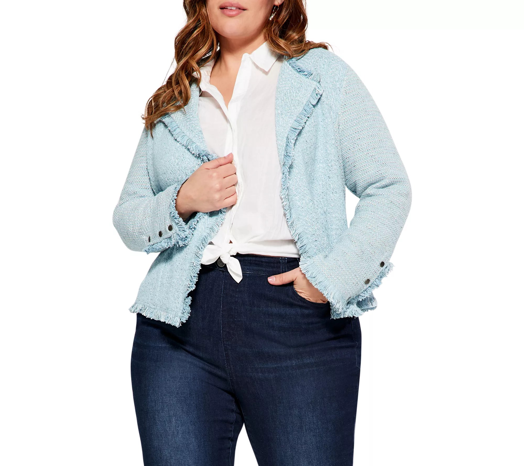 Nic + Zoe Plus Fringe Mix Jacket