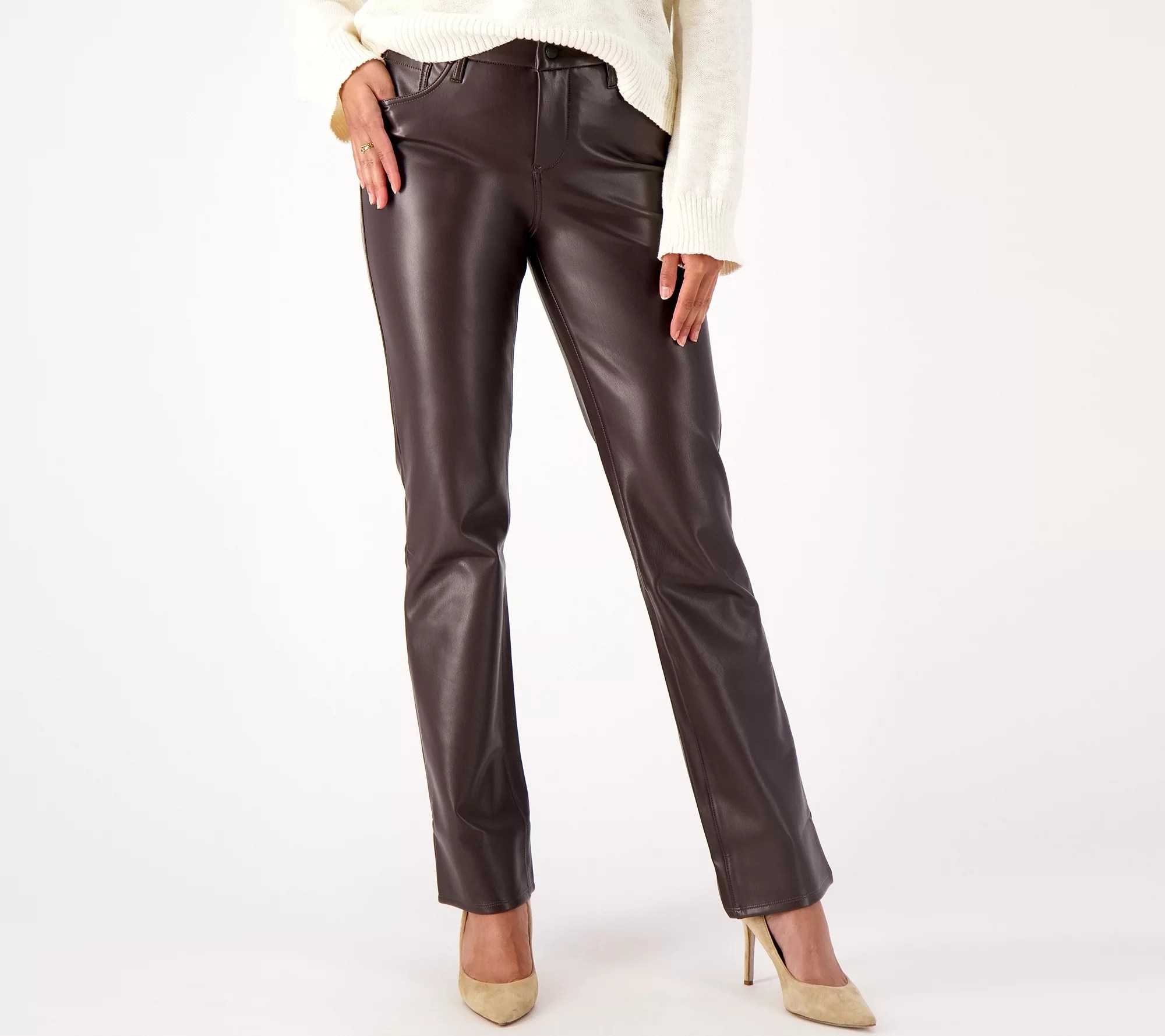 NYDJ Marilyn Straight Faux Leather Pants