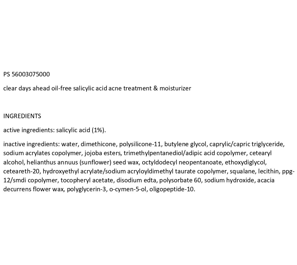philosophy clear days ahead oilfree salicylic acid moisturizer