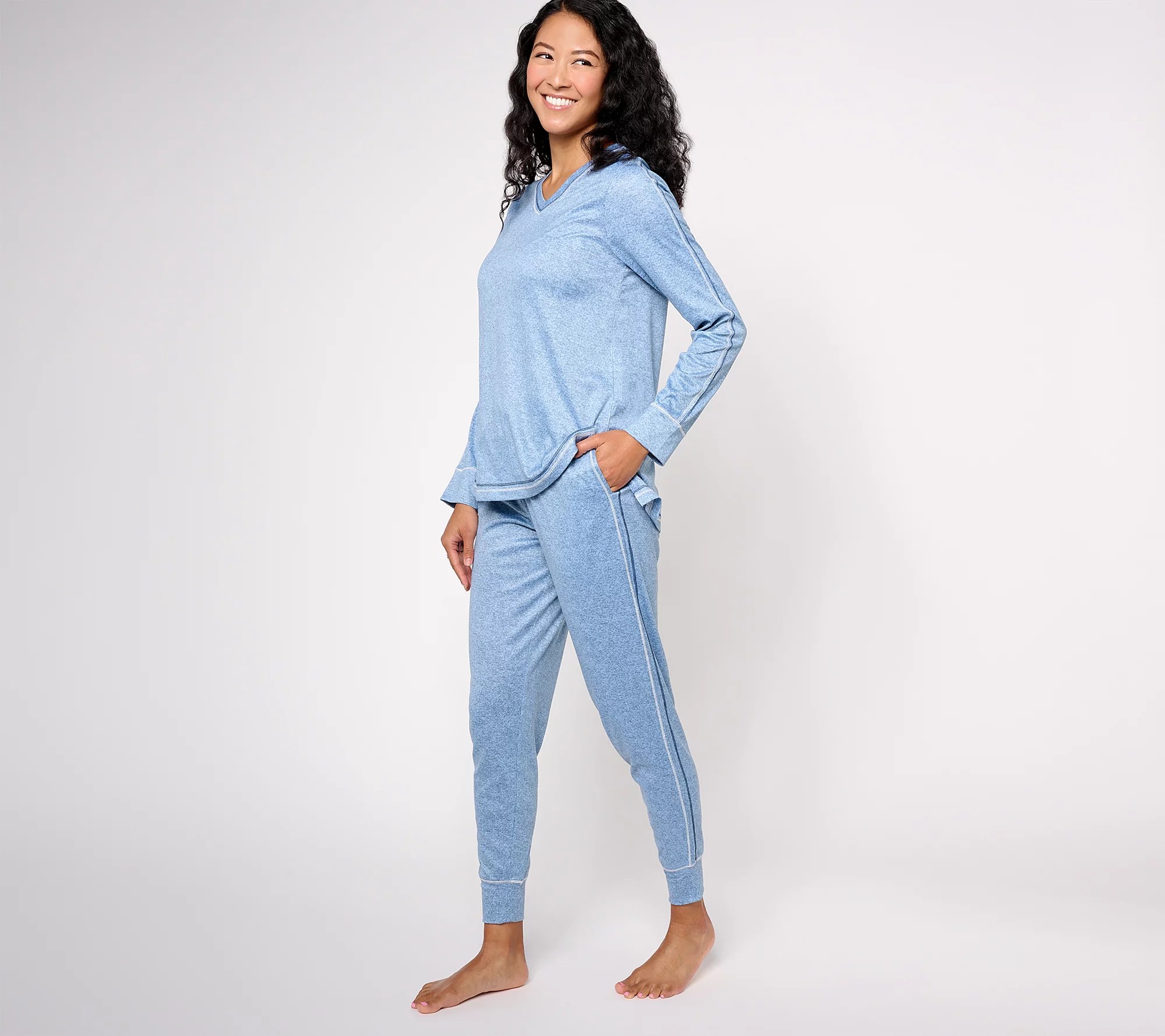 Cuddl Duds Petite Sound Sleep Pajama Set with Stitch Detail