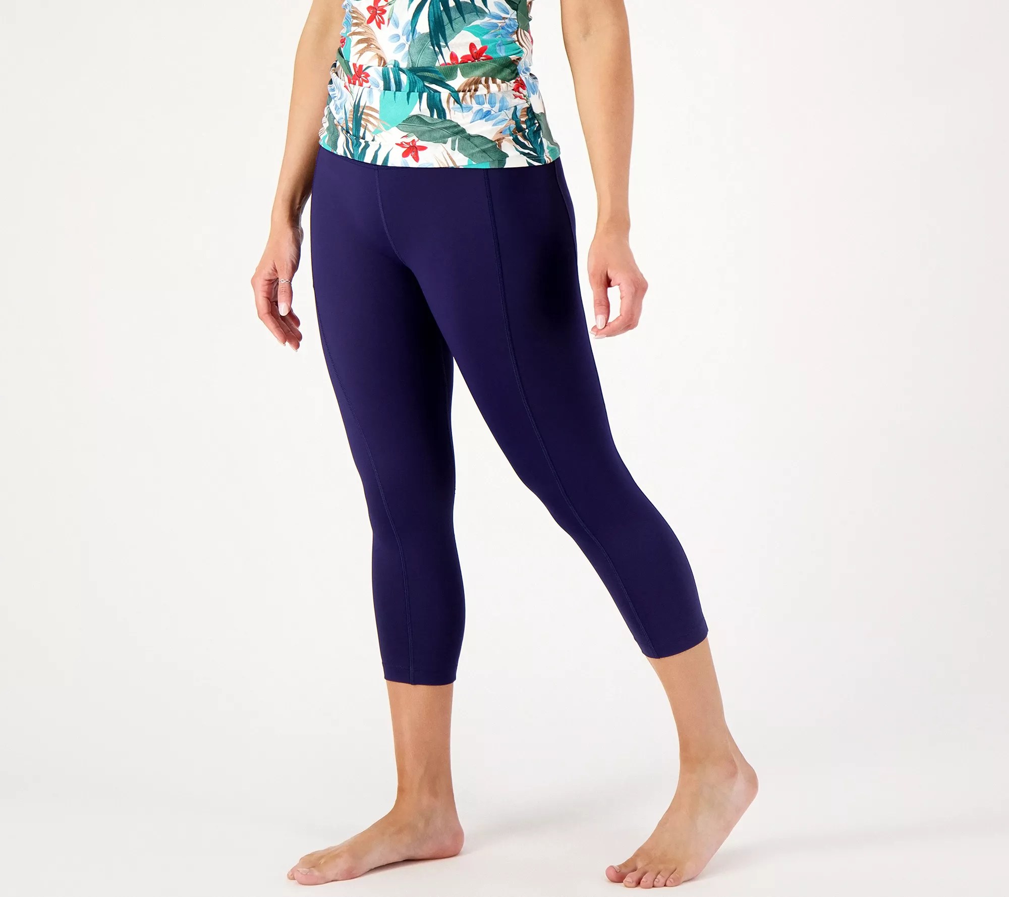 Lands End Petite High Waisted Crop Swim Leggings