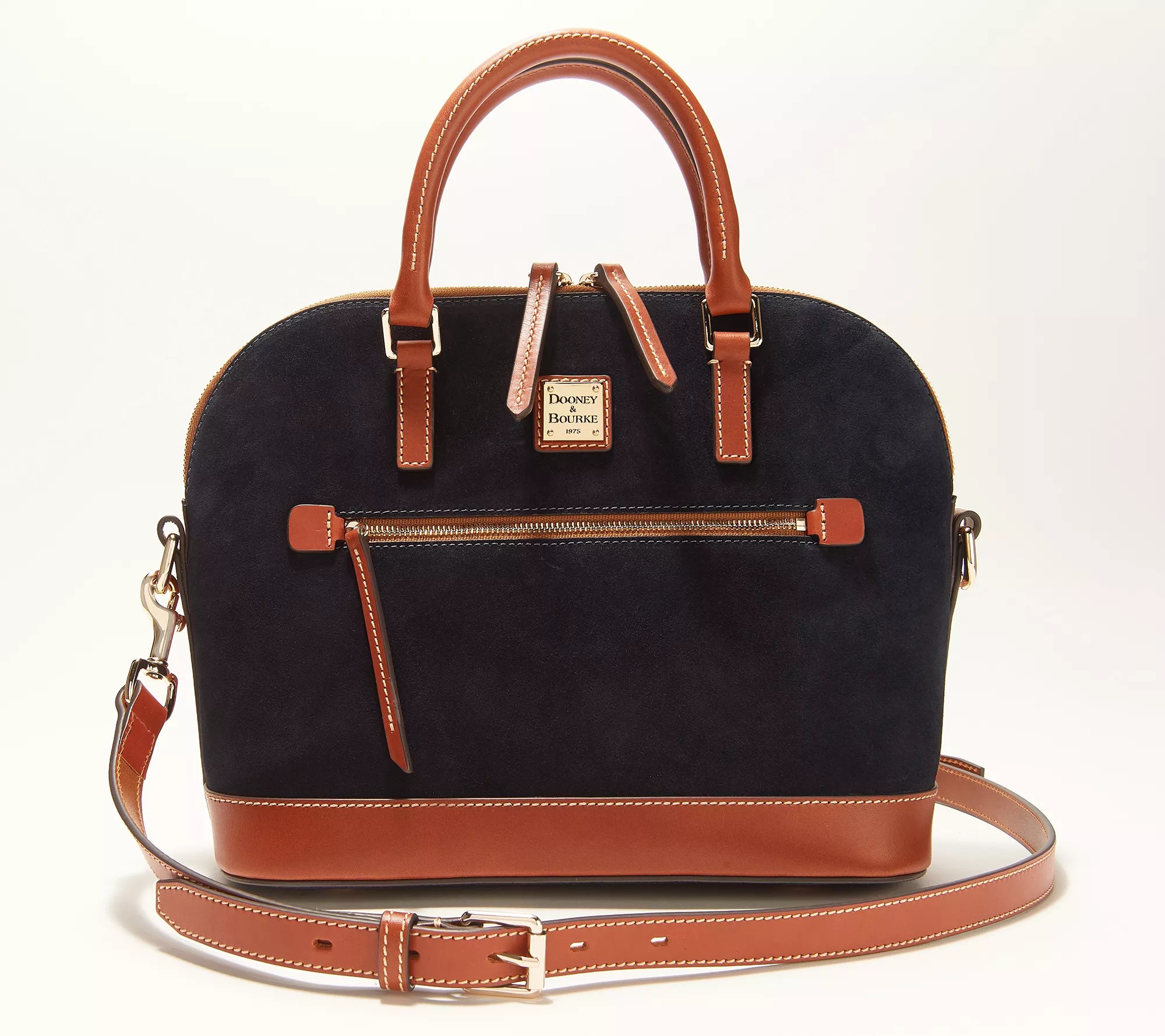 Dooney & Bourke Suede Domed Zip Satchel