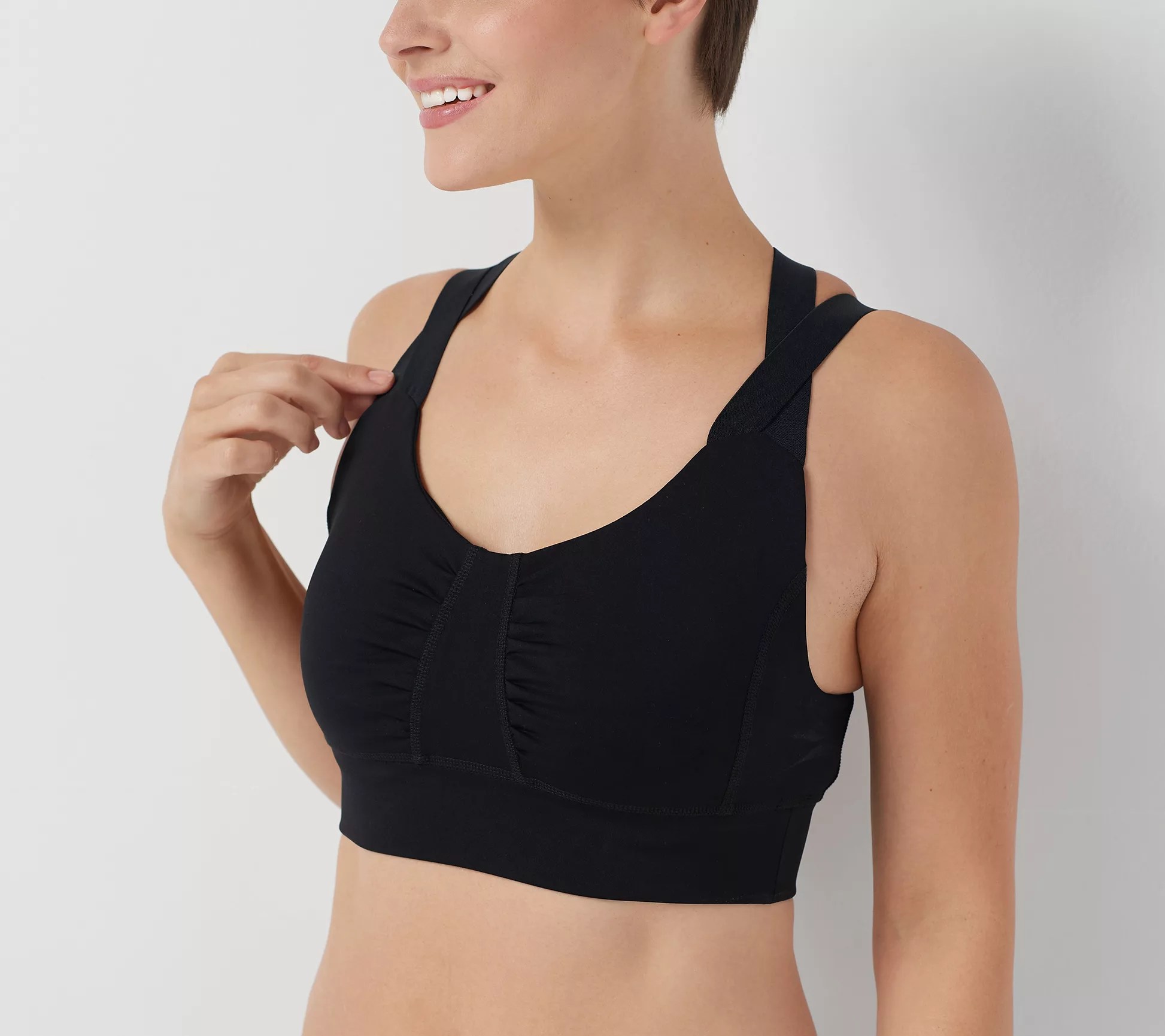 zuda ZStretch Medium Impact Sports Bra with Ruching