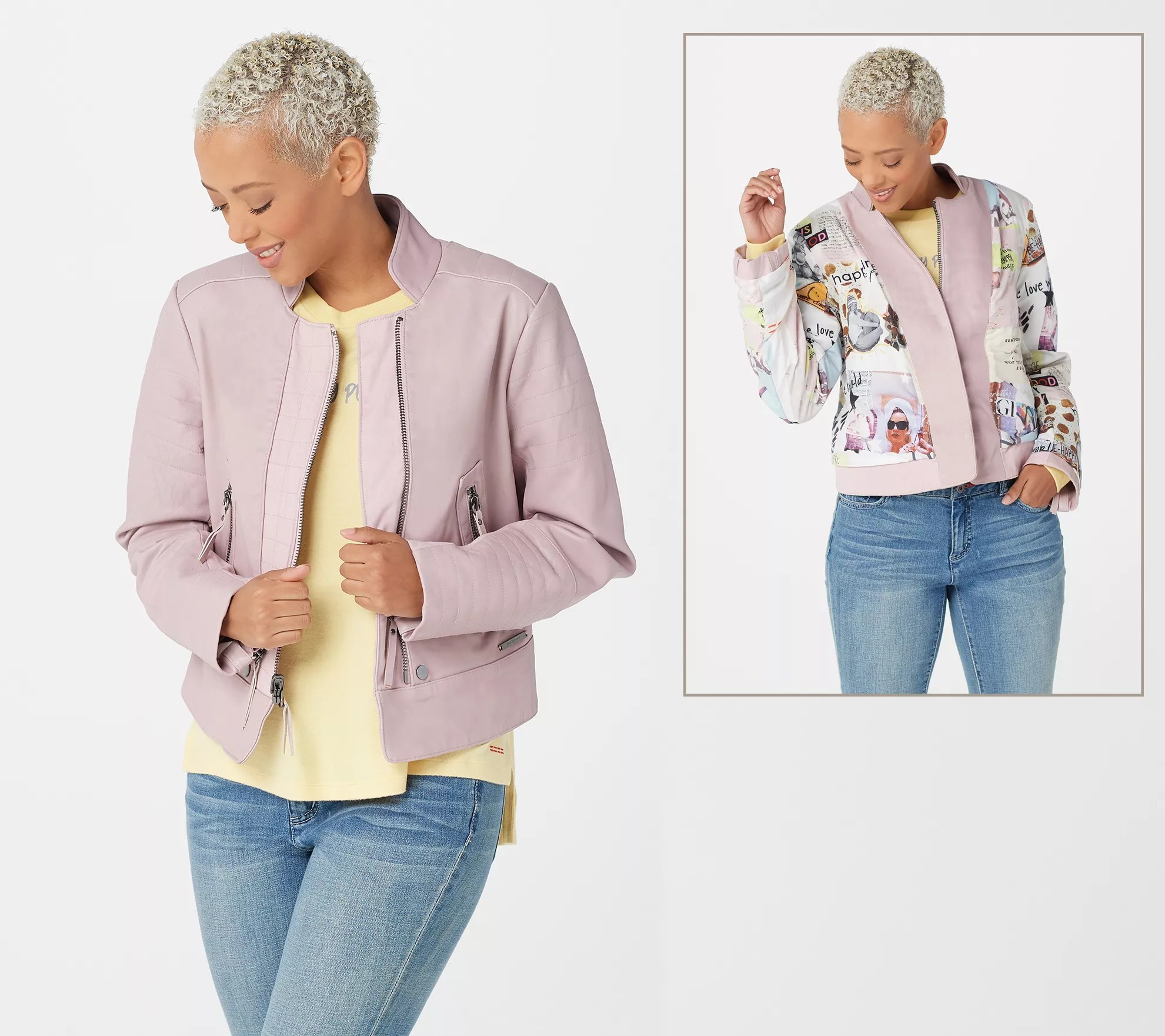 "As Is" Peace Love World Reversible Leather Jacket