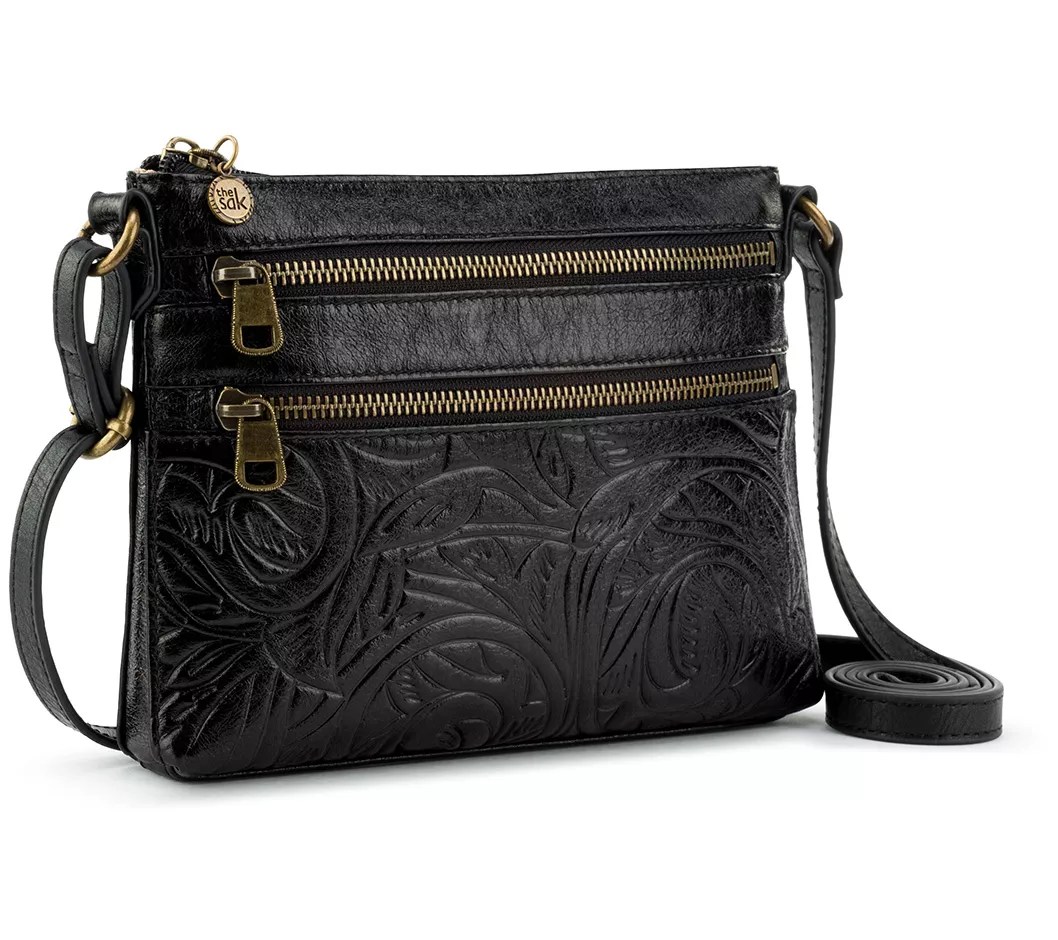 The Sak Reseda Mini Crossbody with Embossed Leather Detail