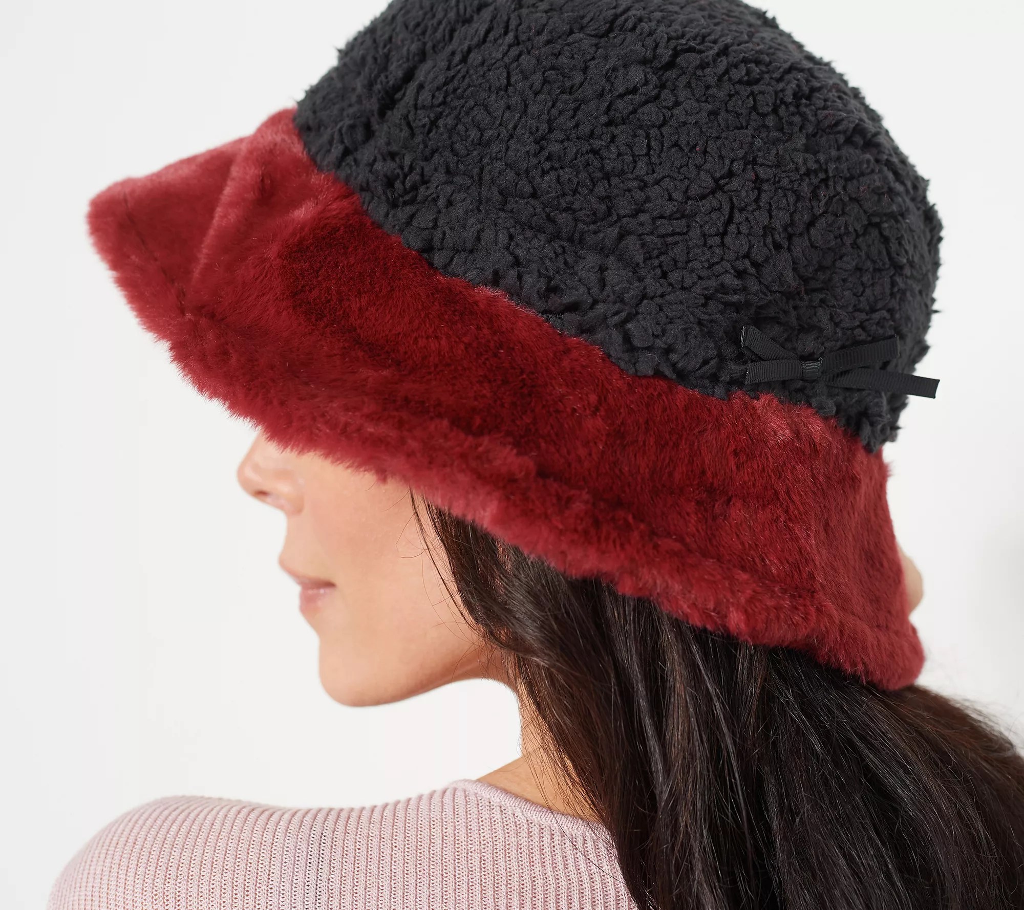 Sprigs Reversible Faux Fur and Sherpa Bucket Hat