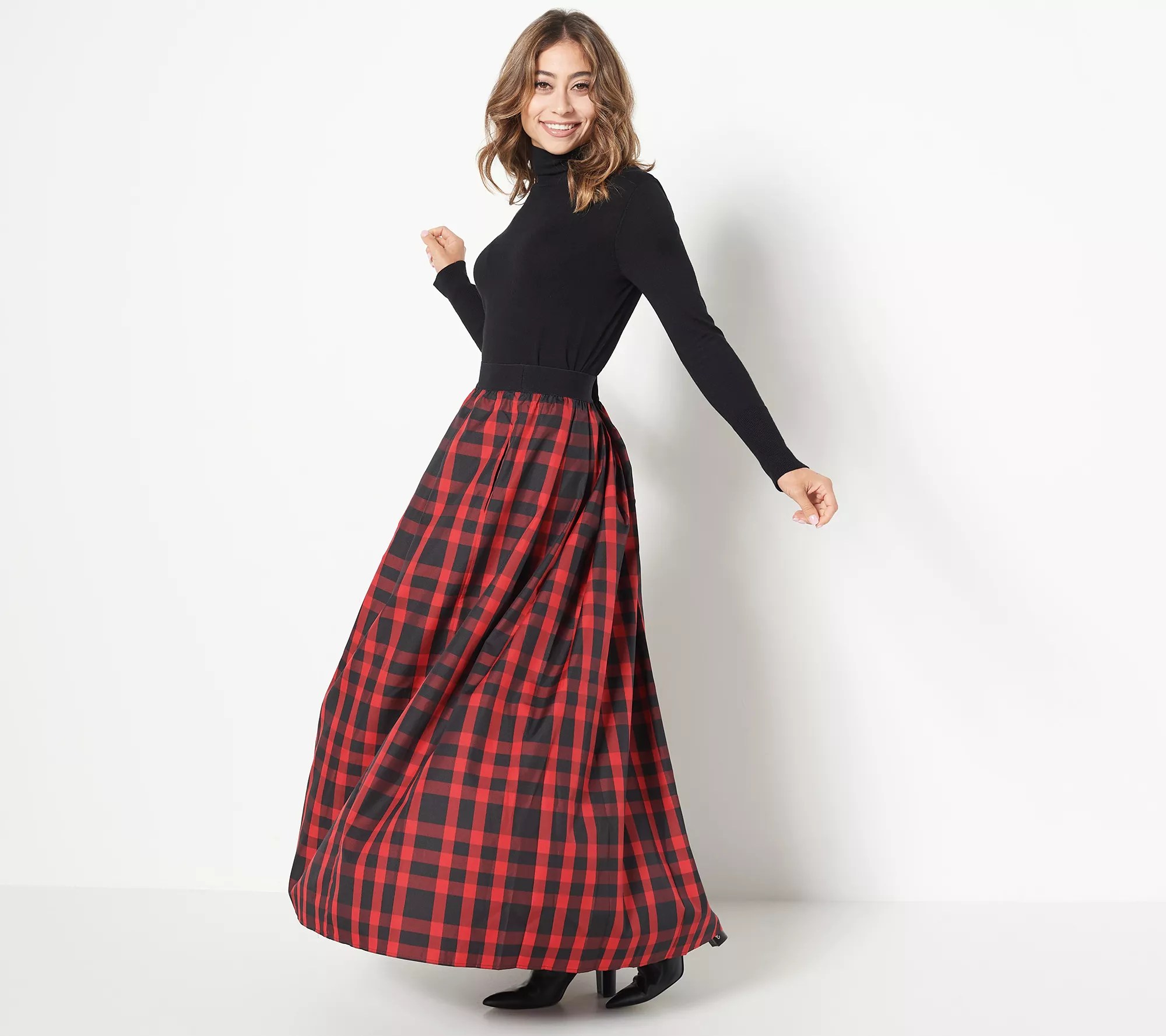 Joan Rivers Petite Buffalo Check Taffeta Ball Skirt